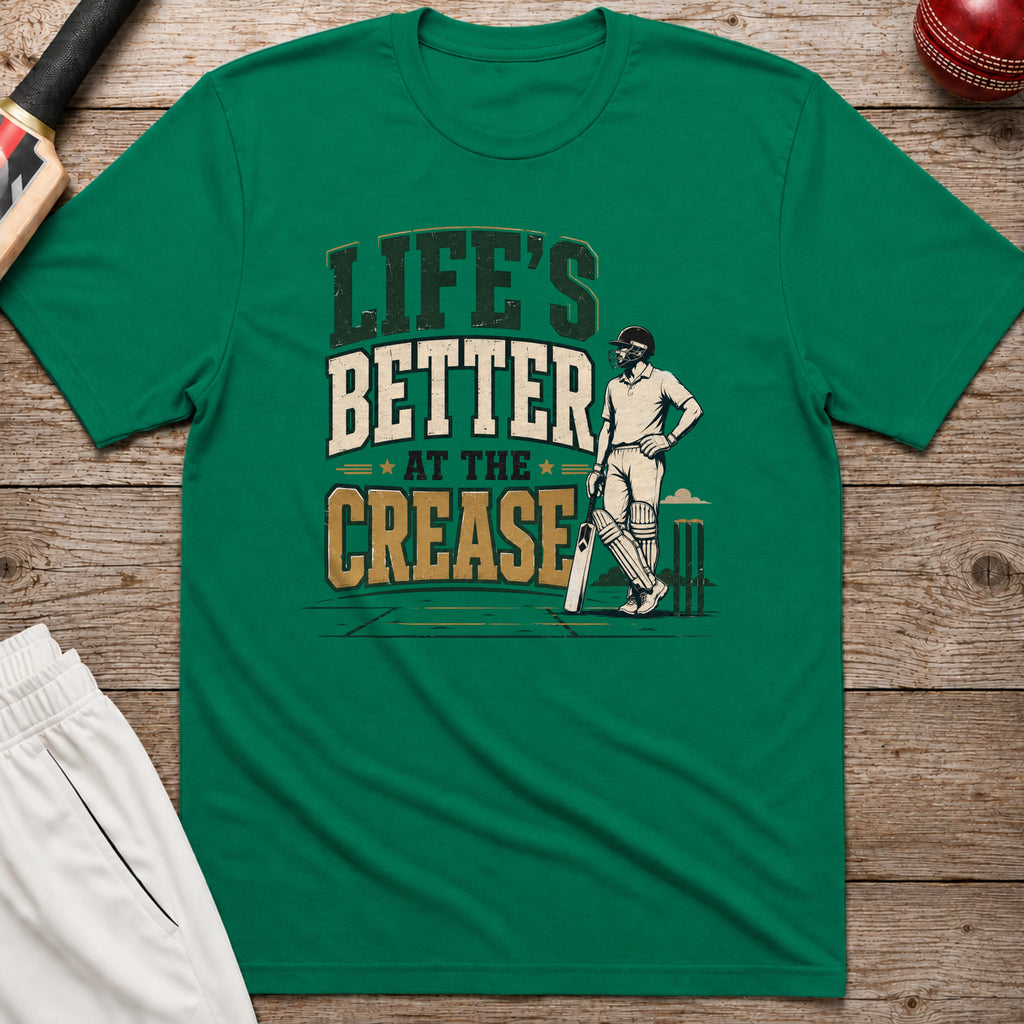 Lifes Better At The Crease T-Shirt - Kelly Green