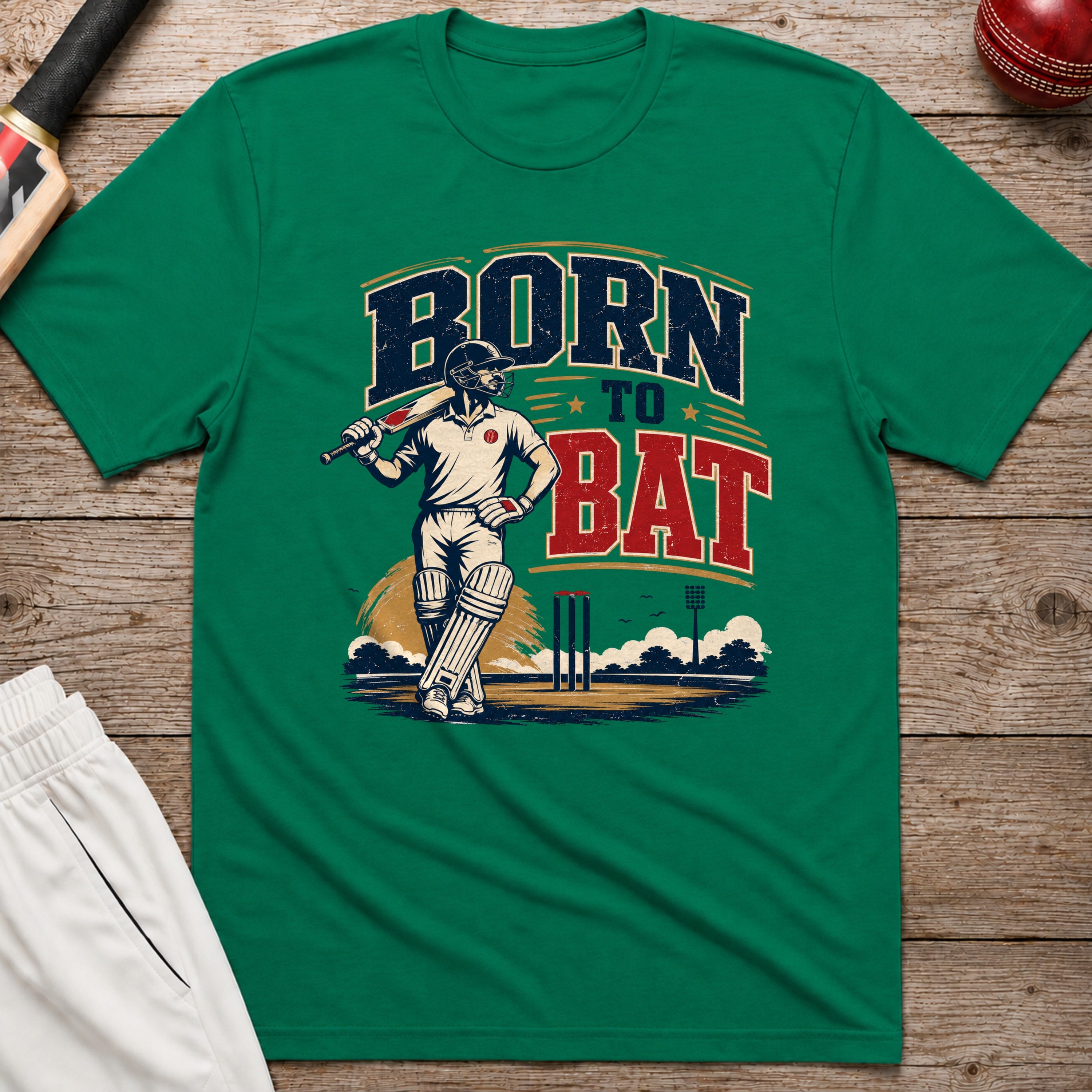 Born To Bat T-Shirt - Kelly Green