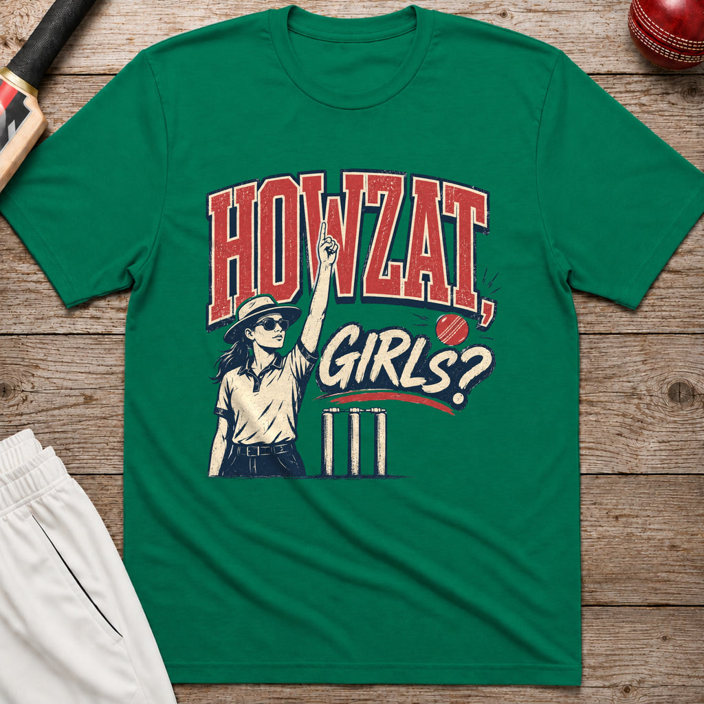 Howzat Girls T-Shirt - Kelly Green