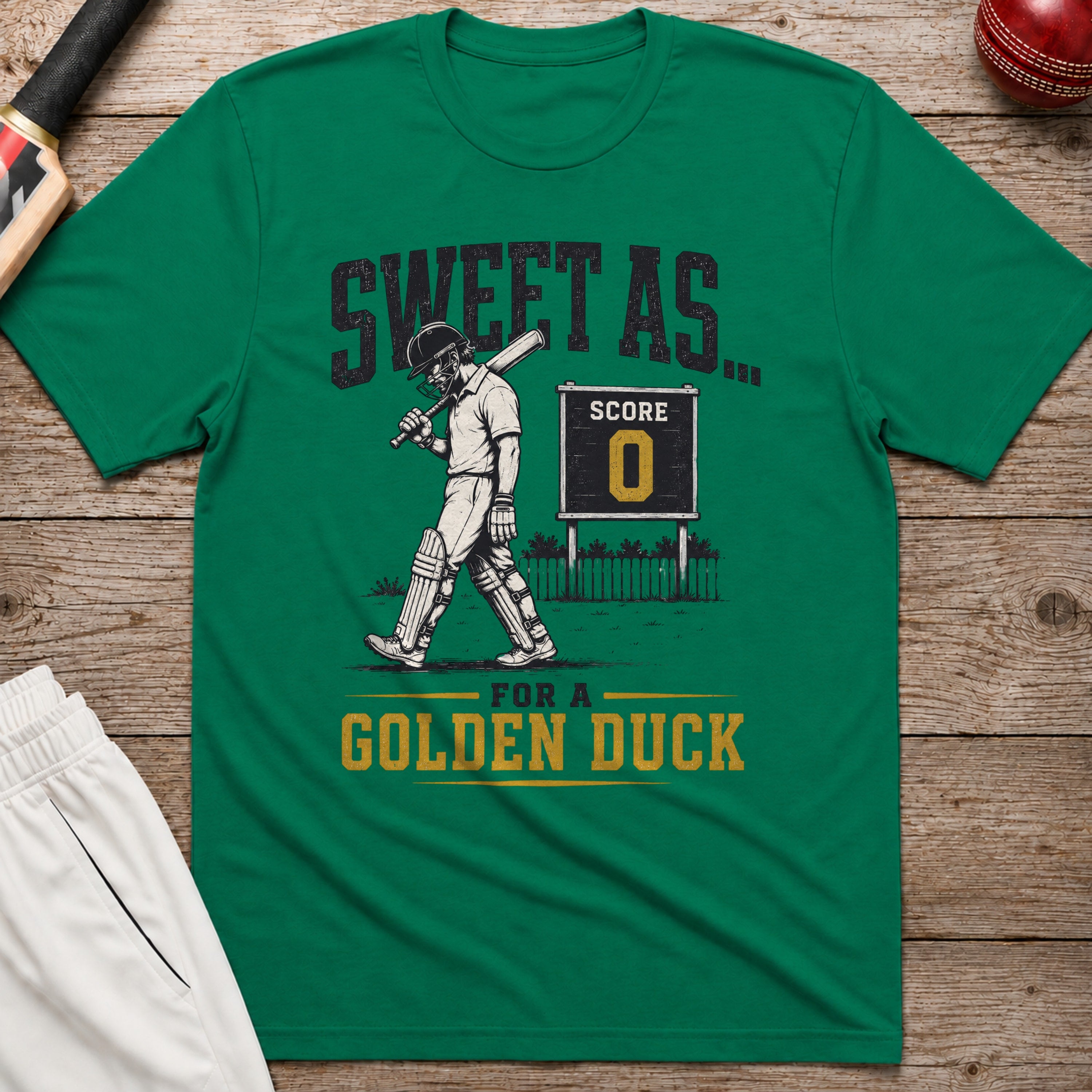 Sweet As For A Golden Duck T-Shirt - Kelly Green