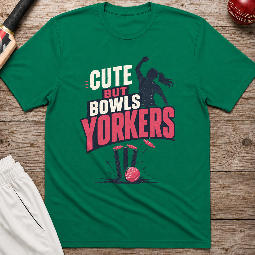 Cute But Bowls Yorkers T-Shirt - Kelly Green