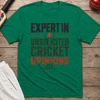 Expert In Unsolicited Cricket Opinions T-Shirt - Kelly Green