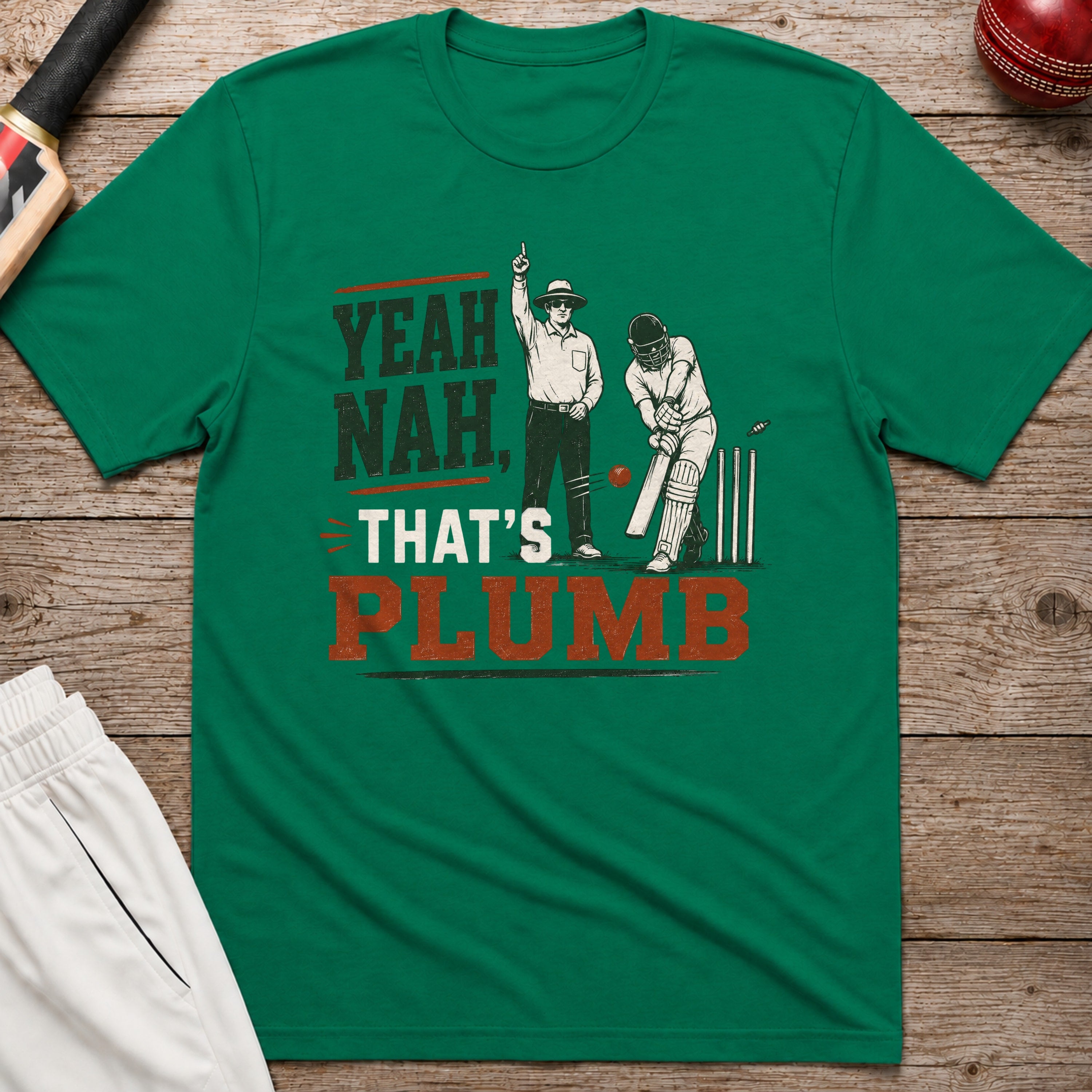 Yeah Nah Thats Plumb T-Shirt - Kelly Green