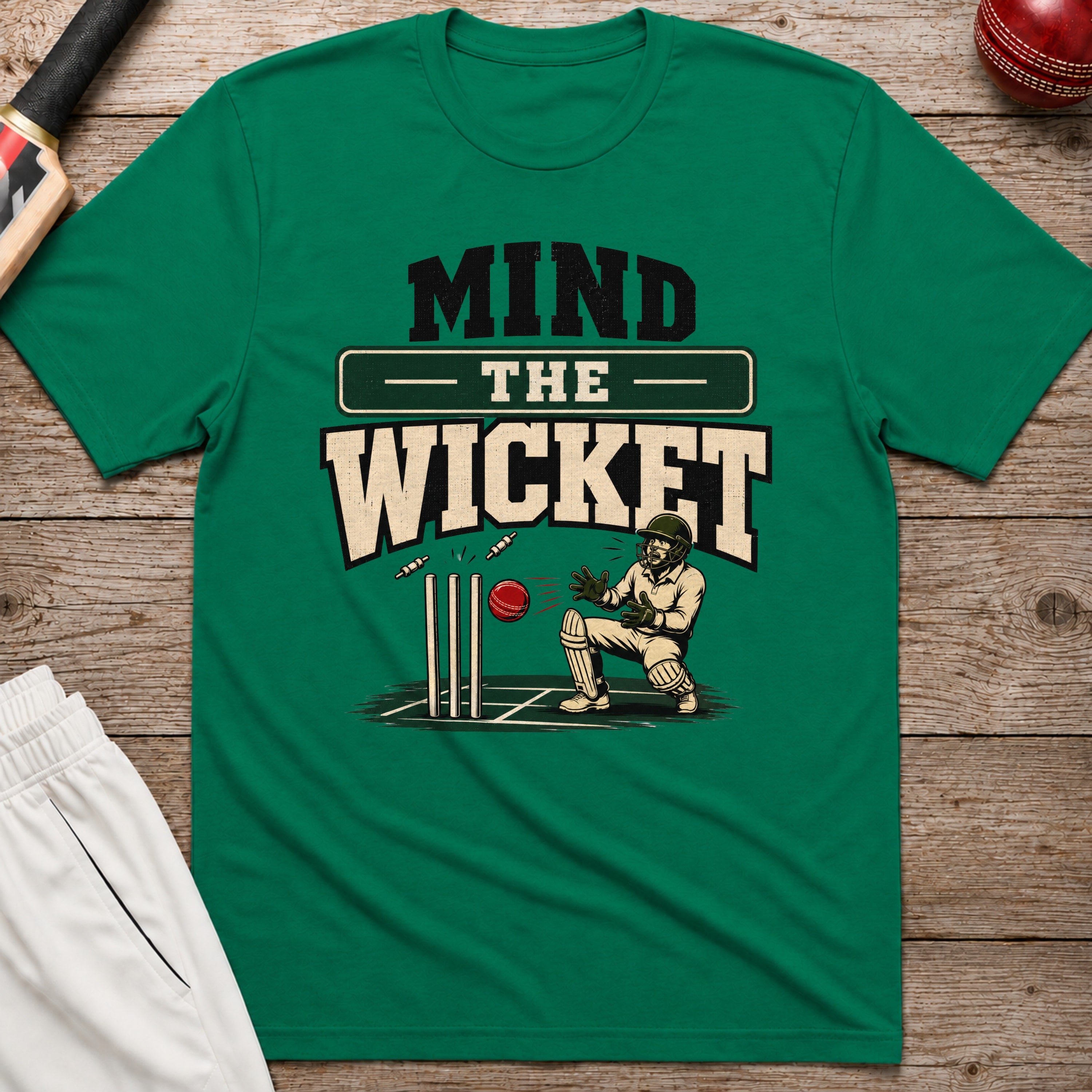 Mind The Wicket T-Shirt - Kelly Green