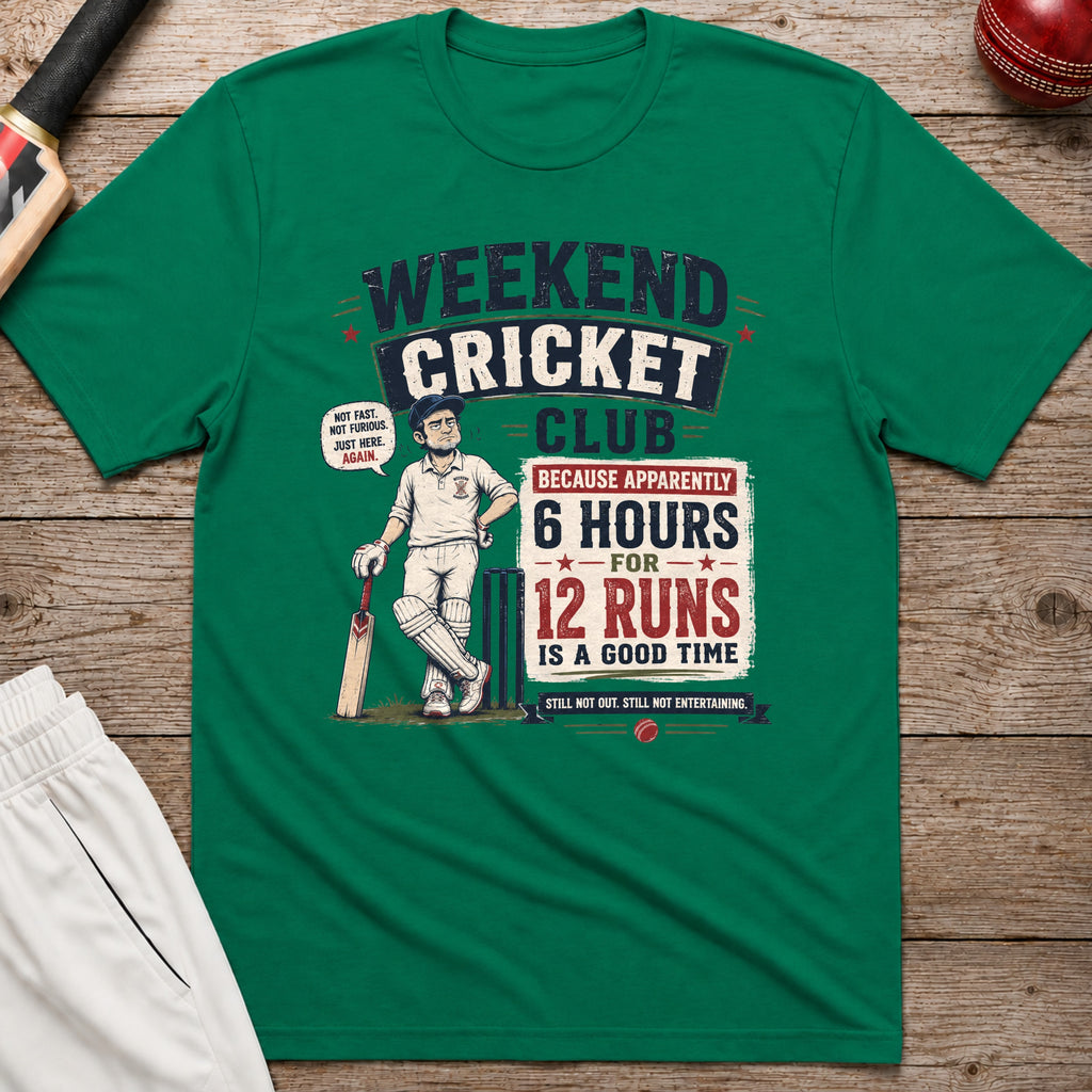 Weekend Cricket Club T-Shirt - Kelly Green