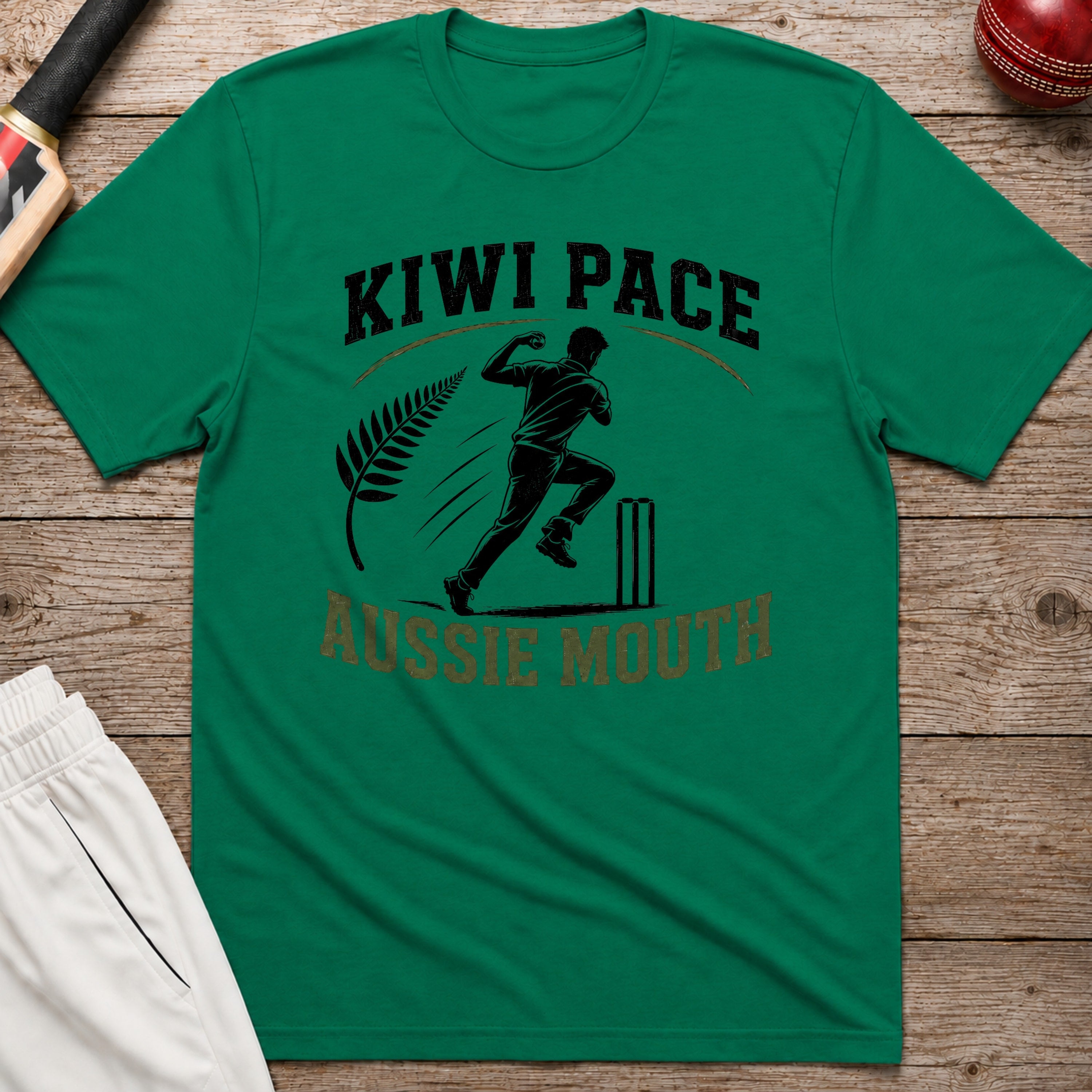 Kiwi Pace Aussie Mouth T-Shirt - Kelly Green