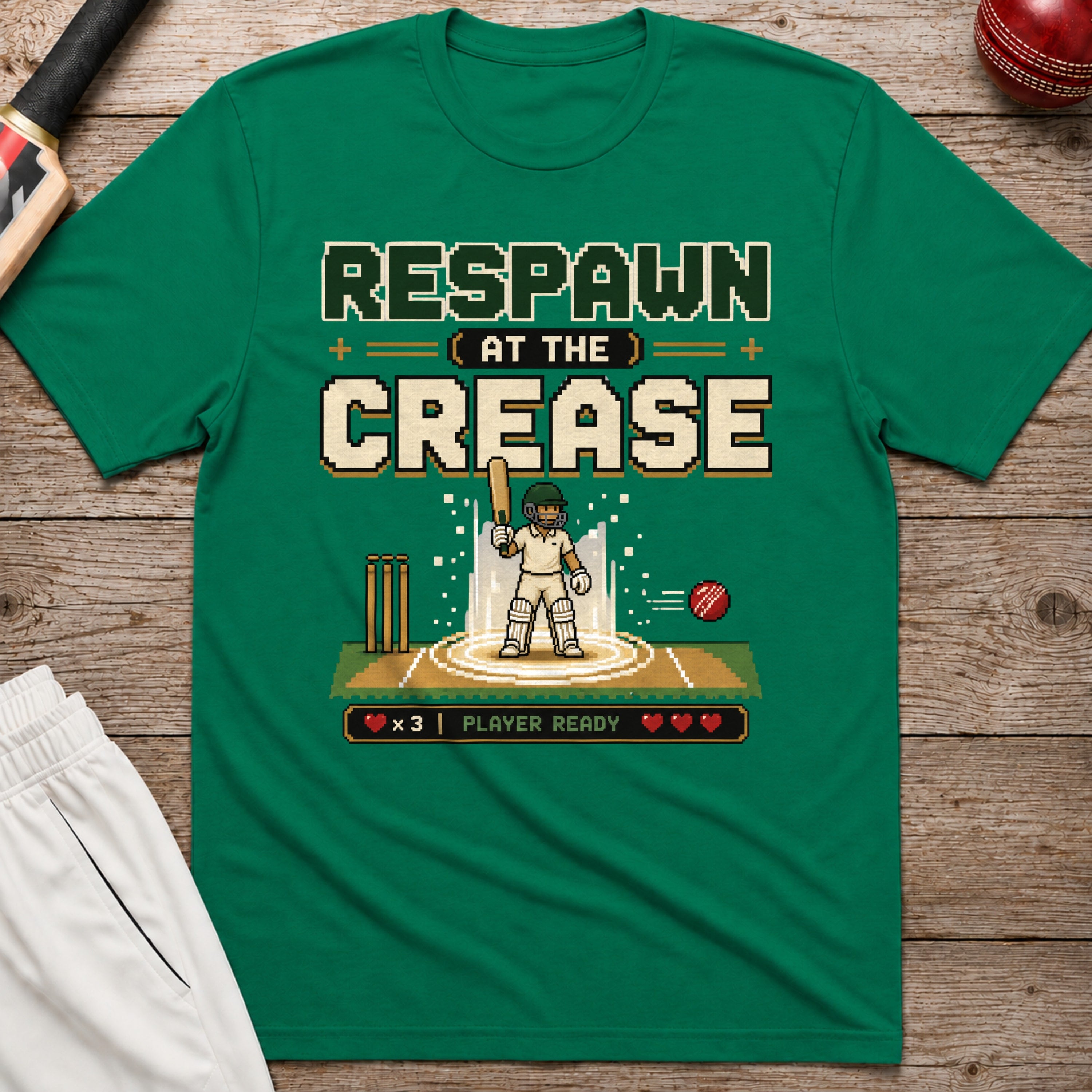 Respawn At The Crease T-Shirt - Kelly Green