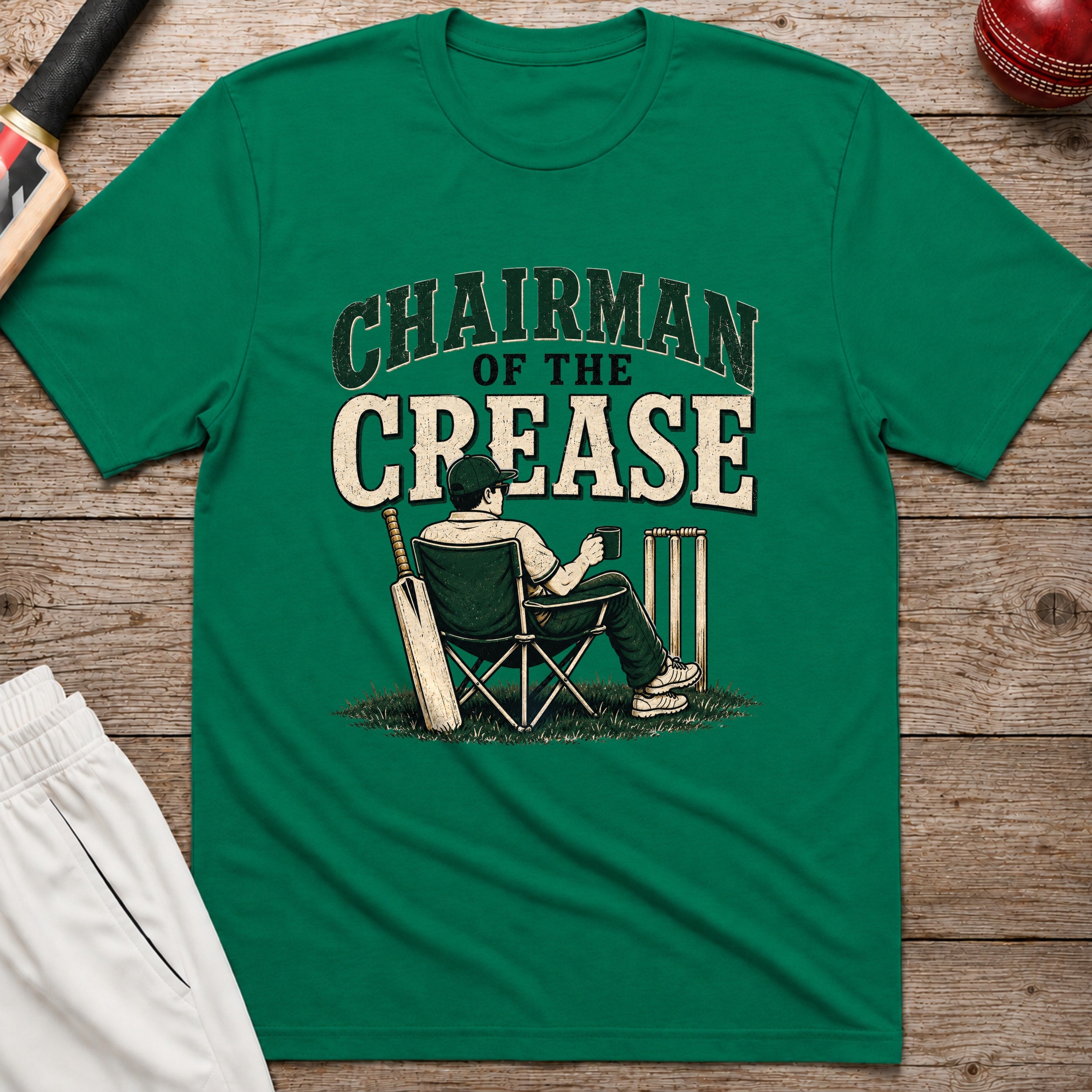 Chairman Of The Crease T-Shirt - Kelly Green