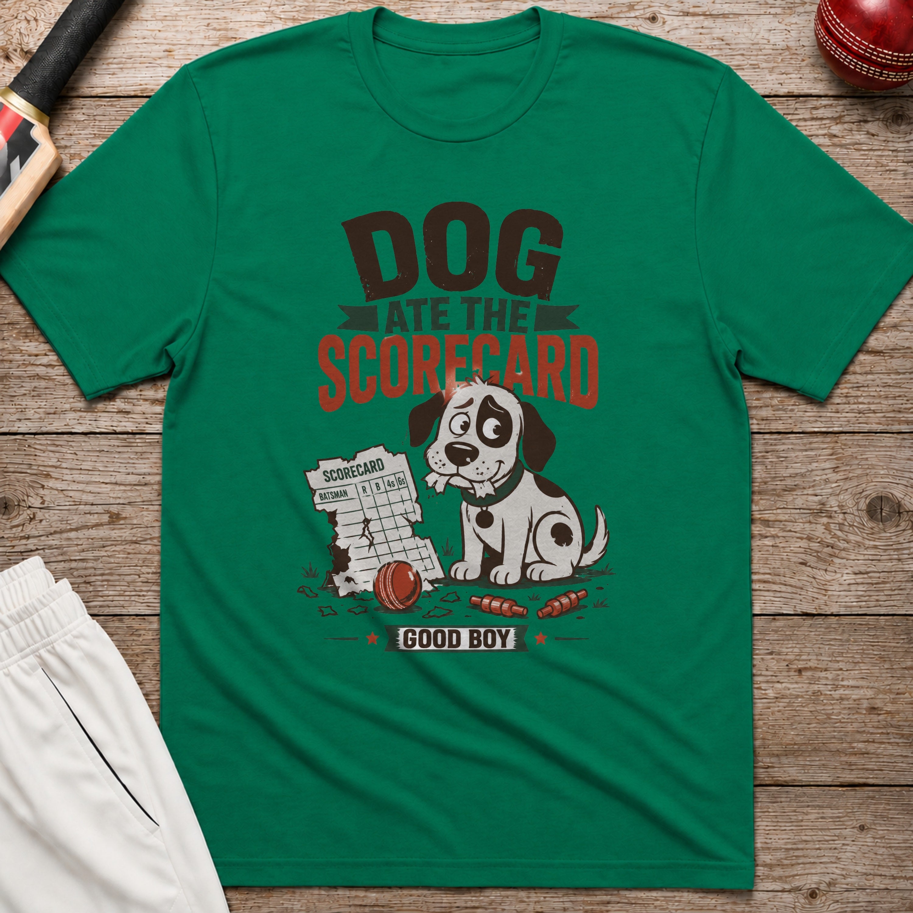 Dog Ate The Scorecard T-Shirt - Kelly Green