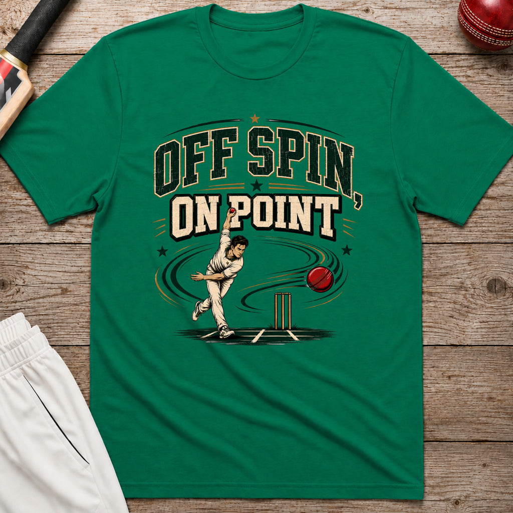 Off Spin On Point T-Shirt - Kelly Green