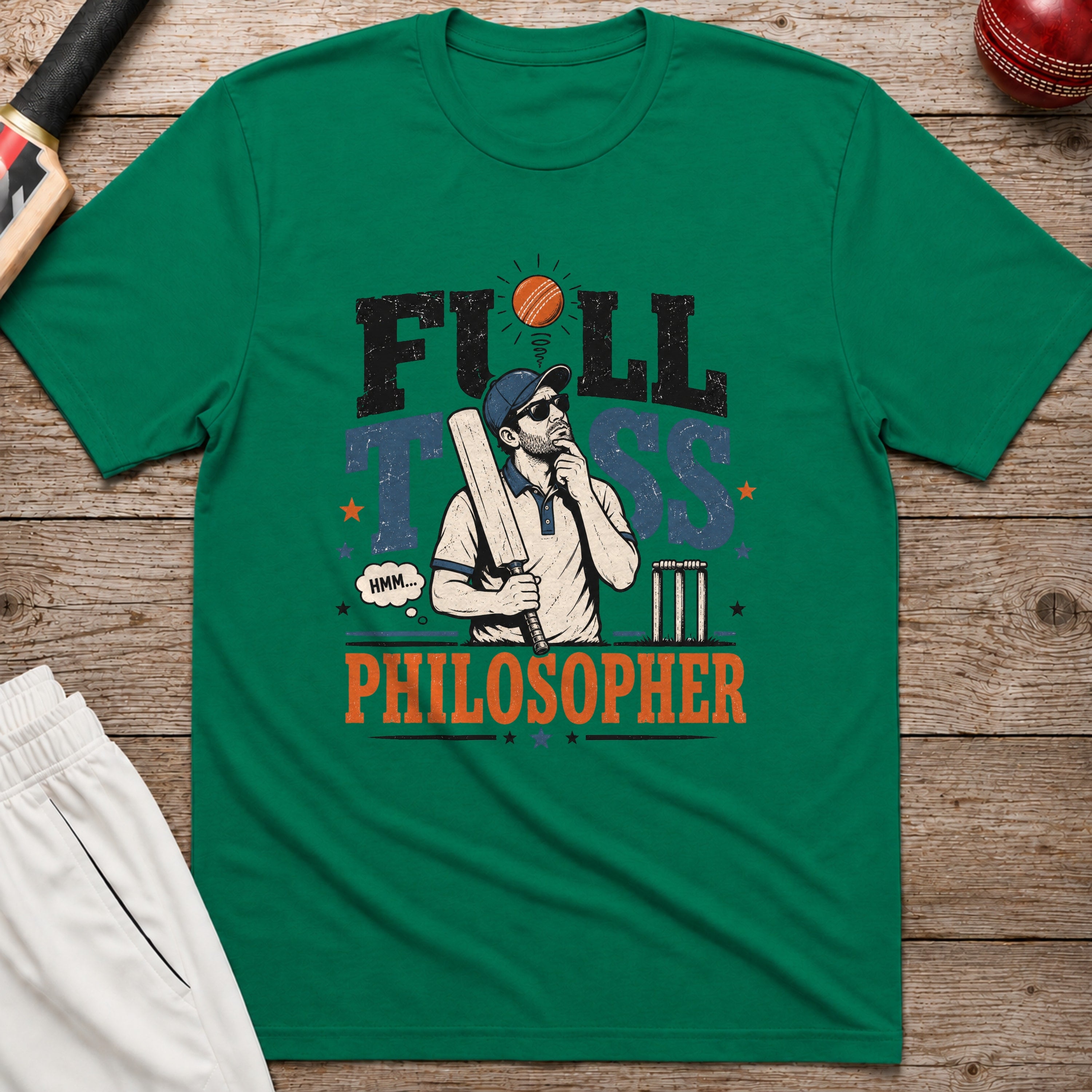 Full Toss Philosopher T-Shirt - Kelly Green