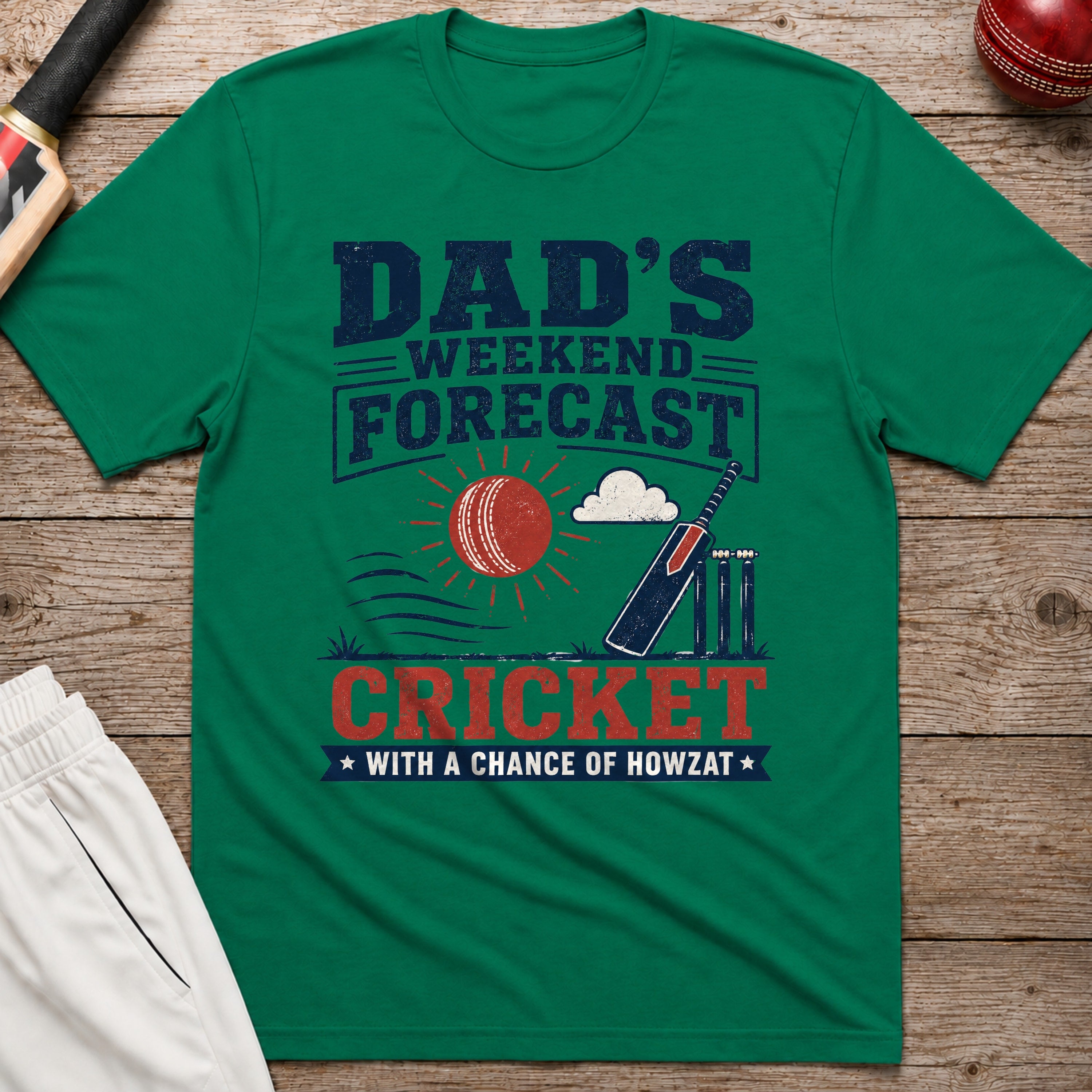 Dads Weekend Forecast T-Shirt - Kelly Green