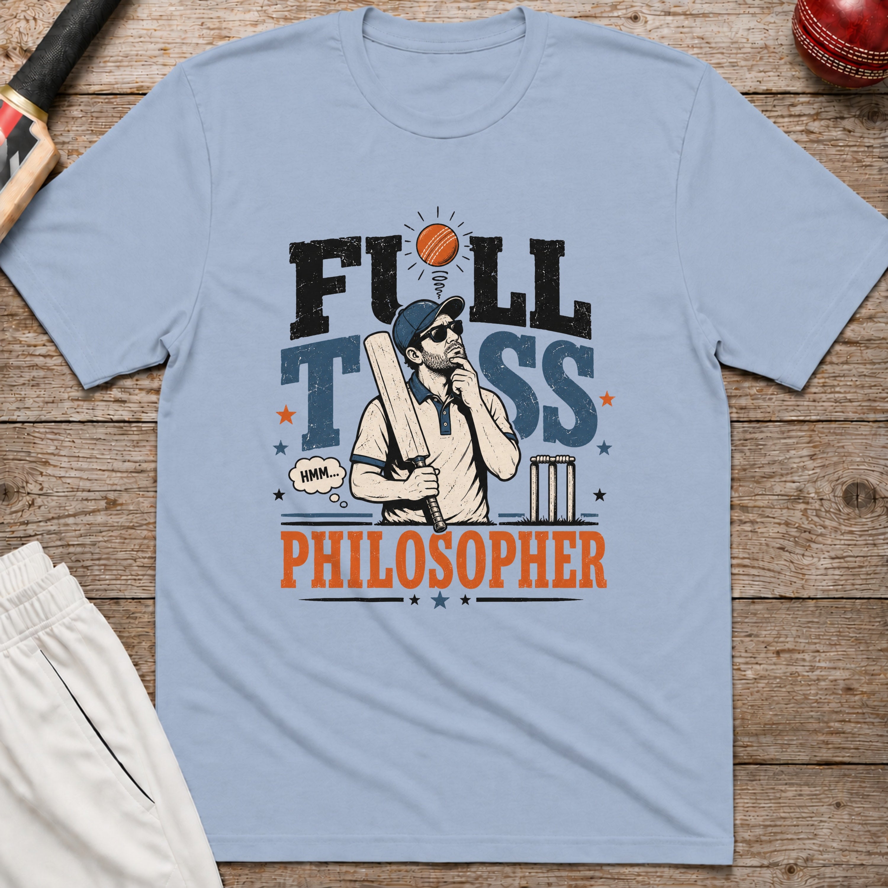 Full Toss Philosopher T-Shirt - Light Blue