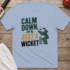 Calm Down Its Just A Wicket T-Shirt - Light Blue