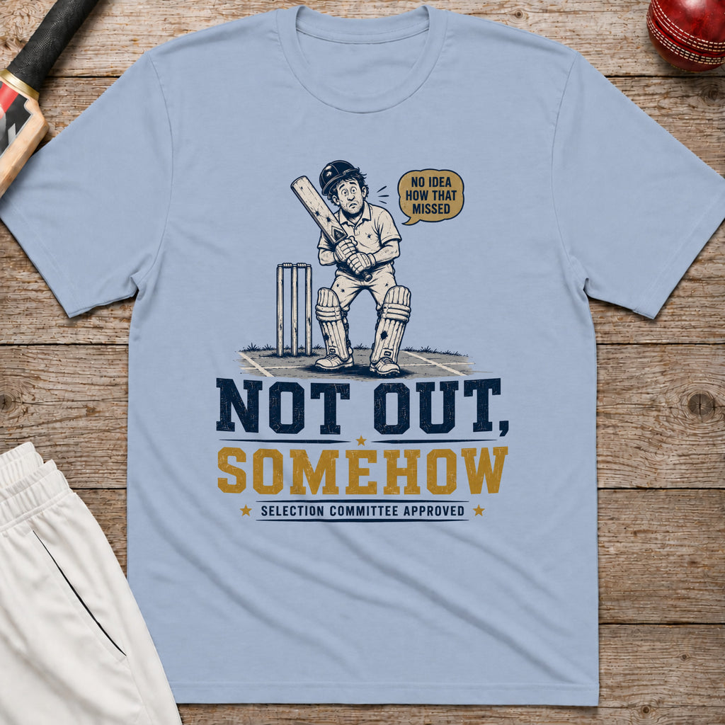 Not Out Somehow T-Shirt - Light Blue