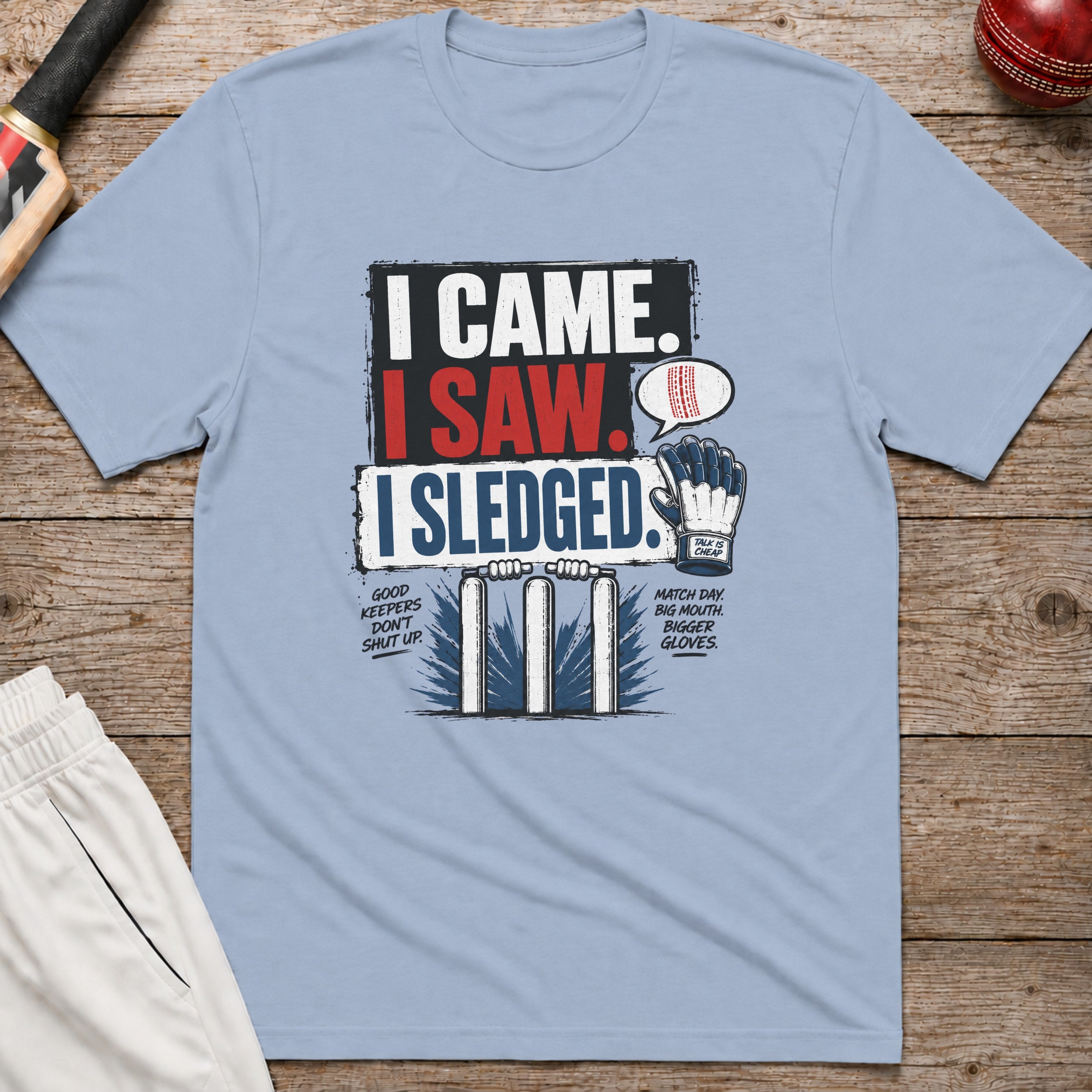 I Came I Saw I Sledged T-Shirt - Light Blue