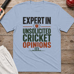 Expert In Unsolicited Cricket Opinions T-Shirt - Light Blue