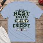 The Best Days Are Spent Playing Cricket T-Shirt - Light Blue