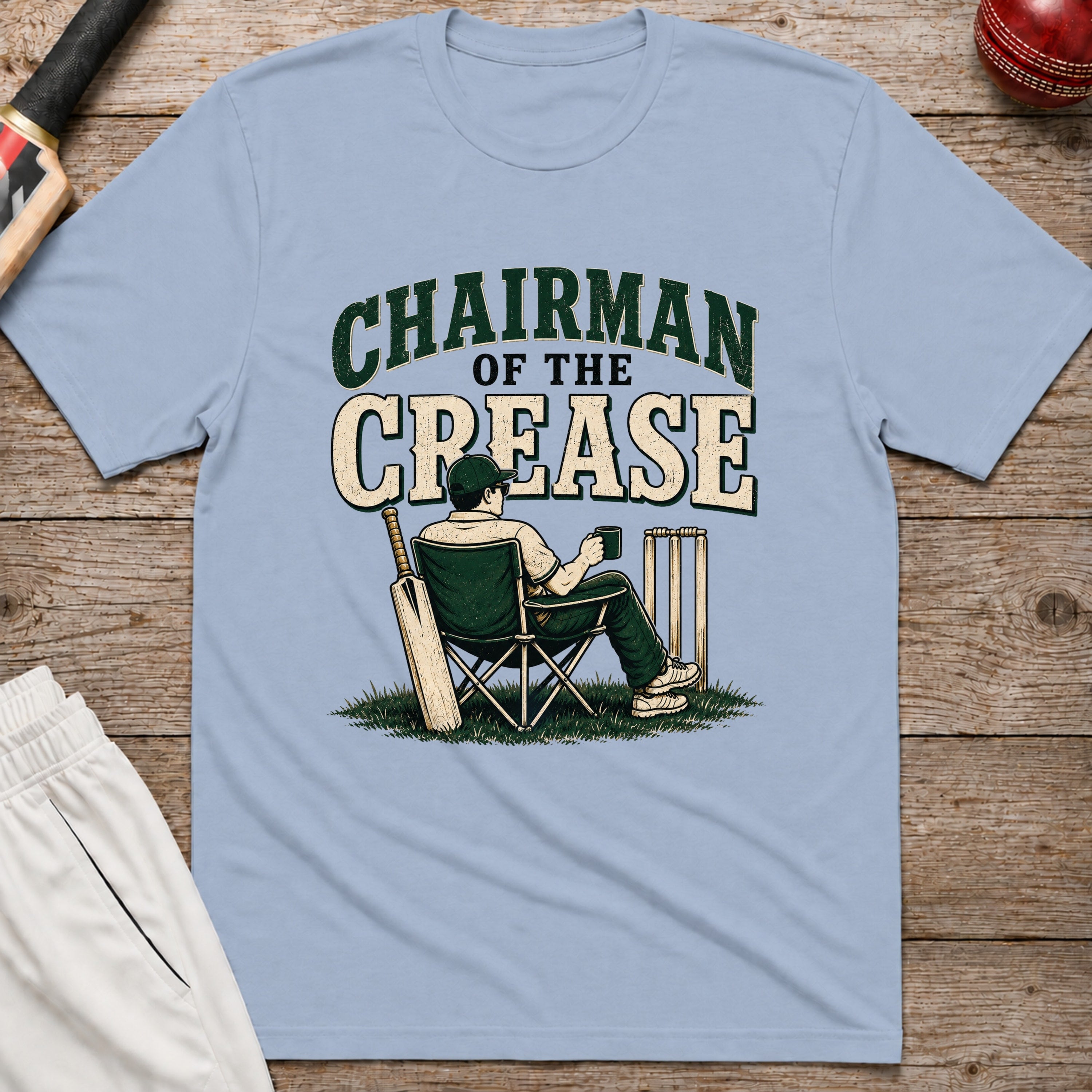 Chairman Of The Crease T-Shirt - Light Blue