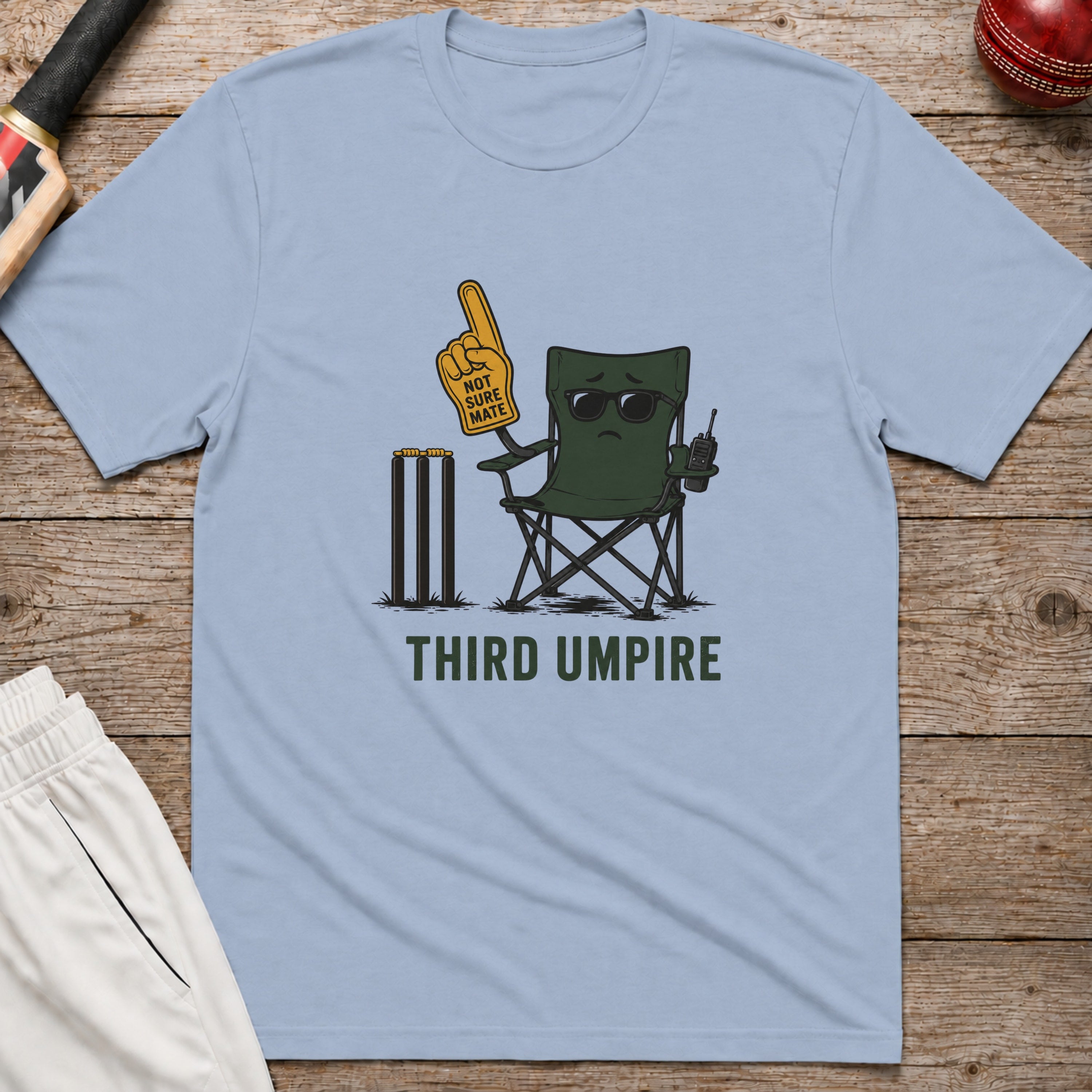 Third Umpire T-Shirt - Light Blue