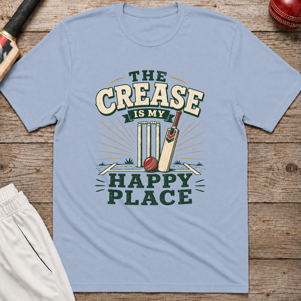 The Crease Is My Happy Place T-Shirt - Light Blue