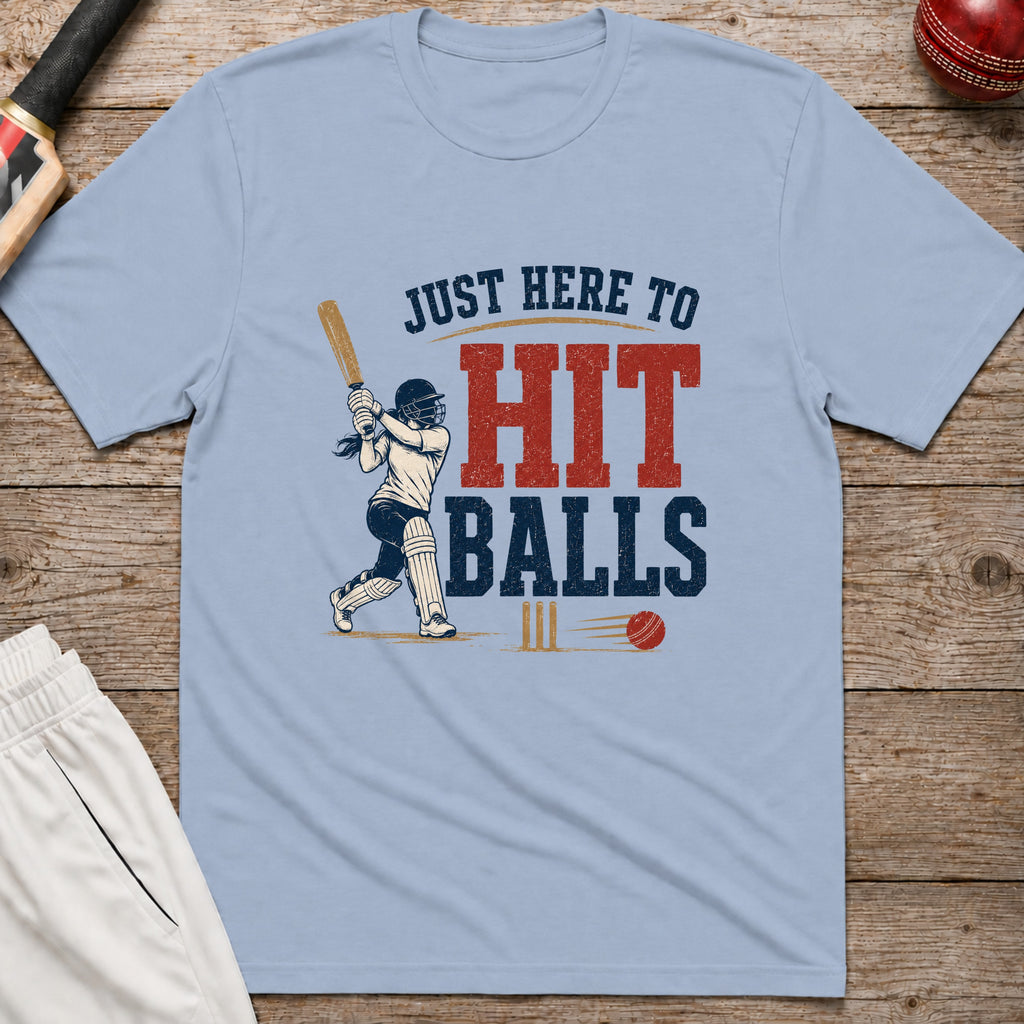 Just Here To Hit Balls T-Shirt - Light Blue