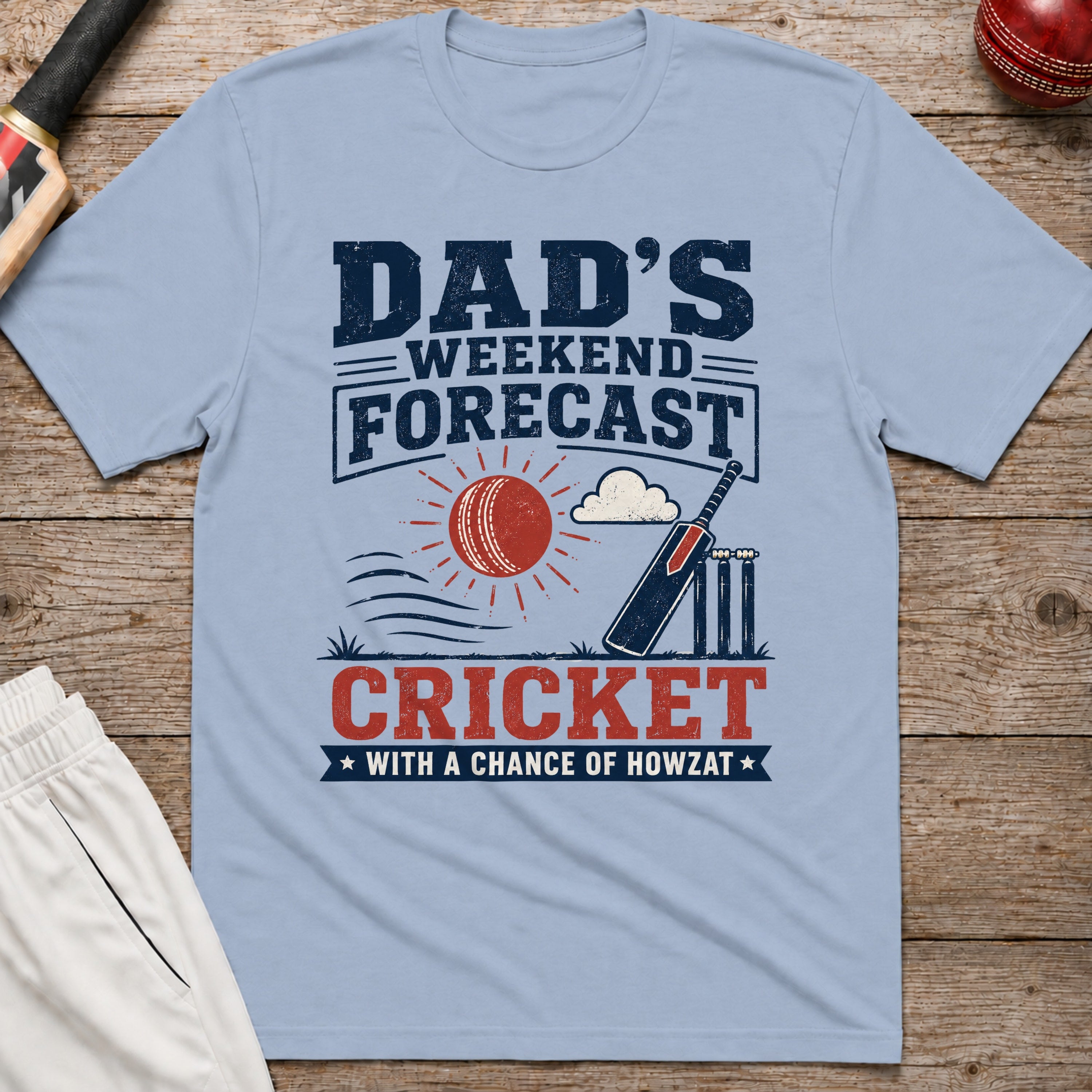 Dads Weekend Forecast T-Shirt - Light Blue