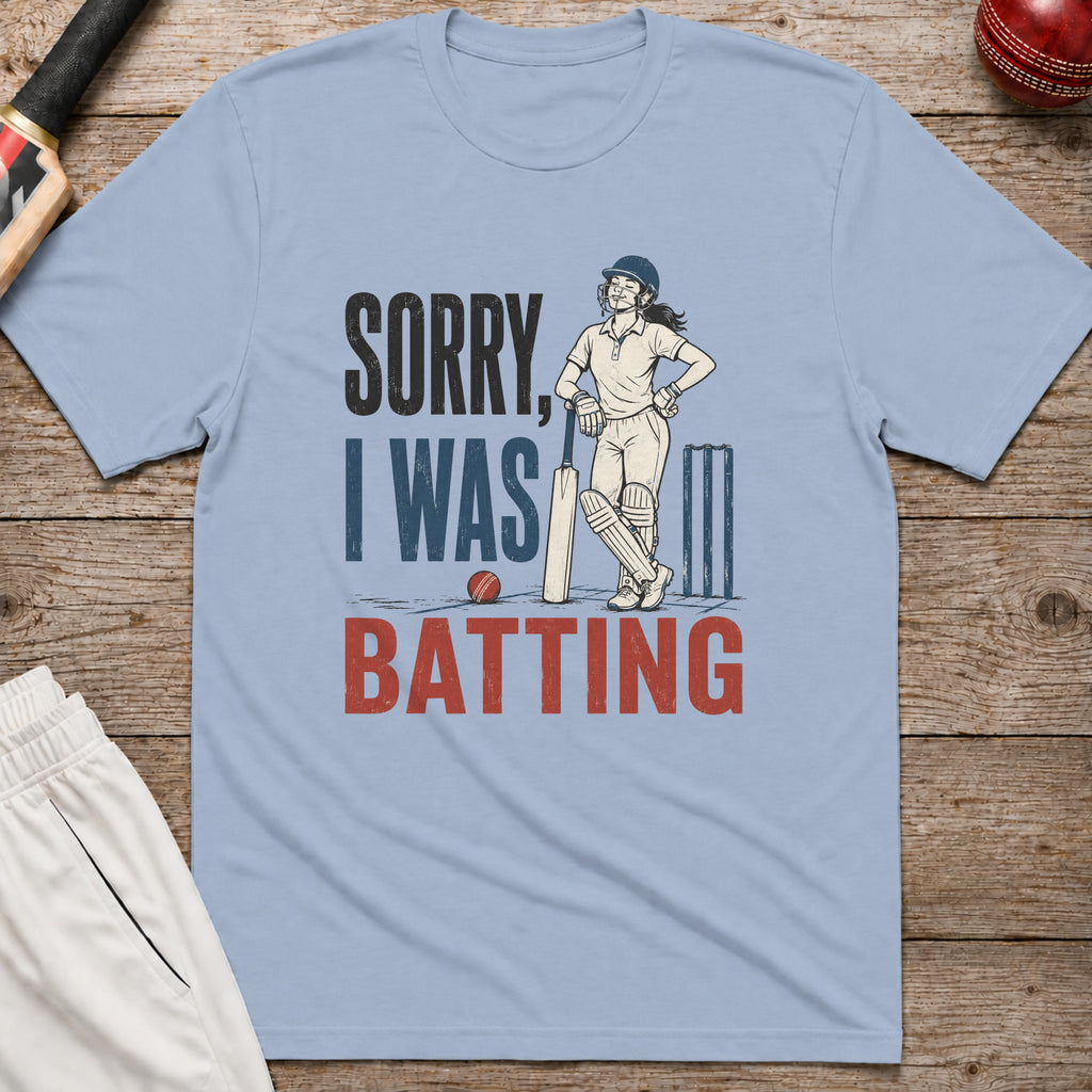 Sorry I Was Batting T-Shirt - Light Blue