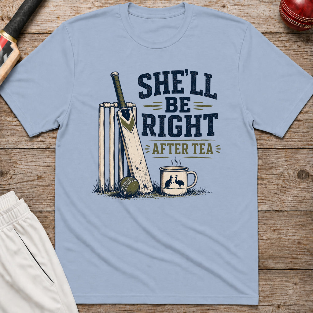 Shell Be Right After Tea T-Shirt - Light Blue