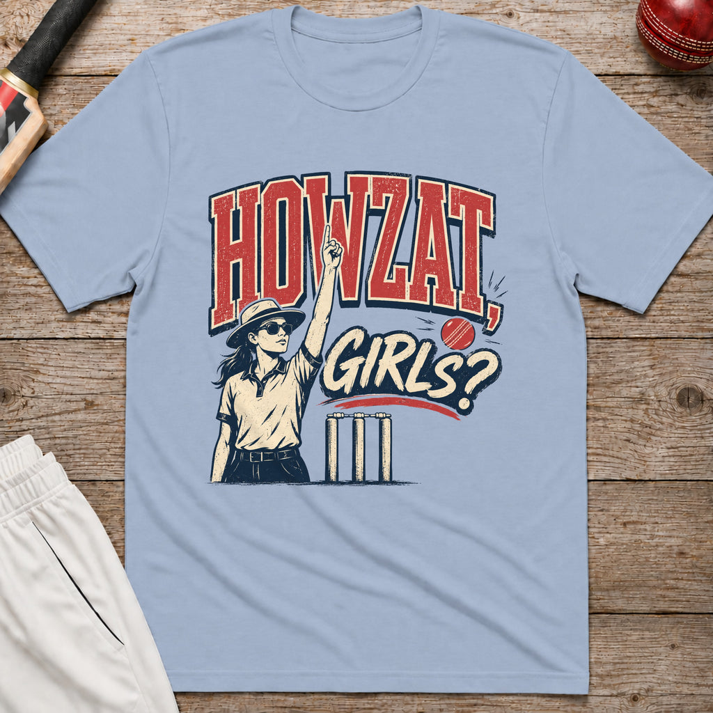Howzat Girls T-Shirt - Light Blue