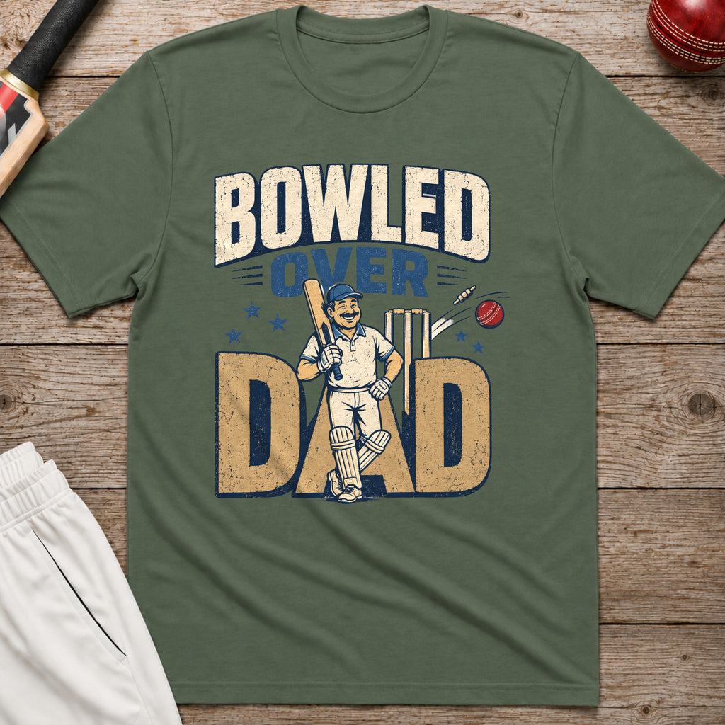 Bowled Over Dad T-Shirt - Military Green