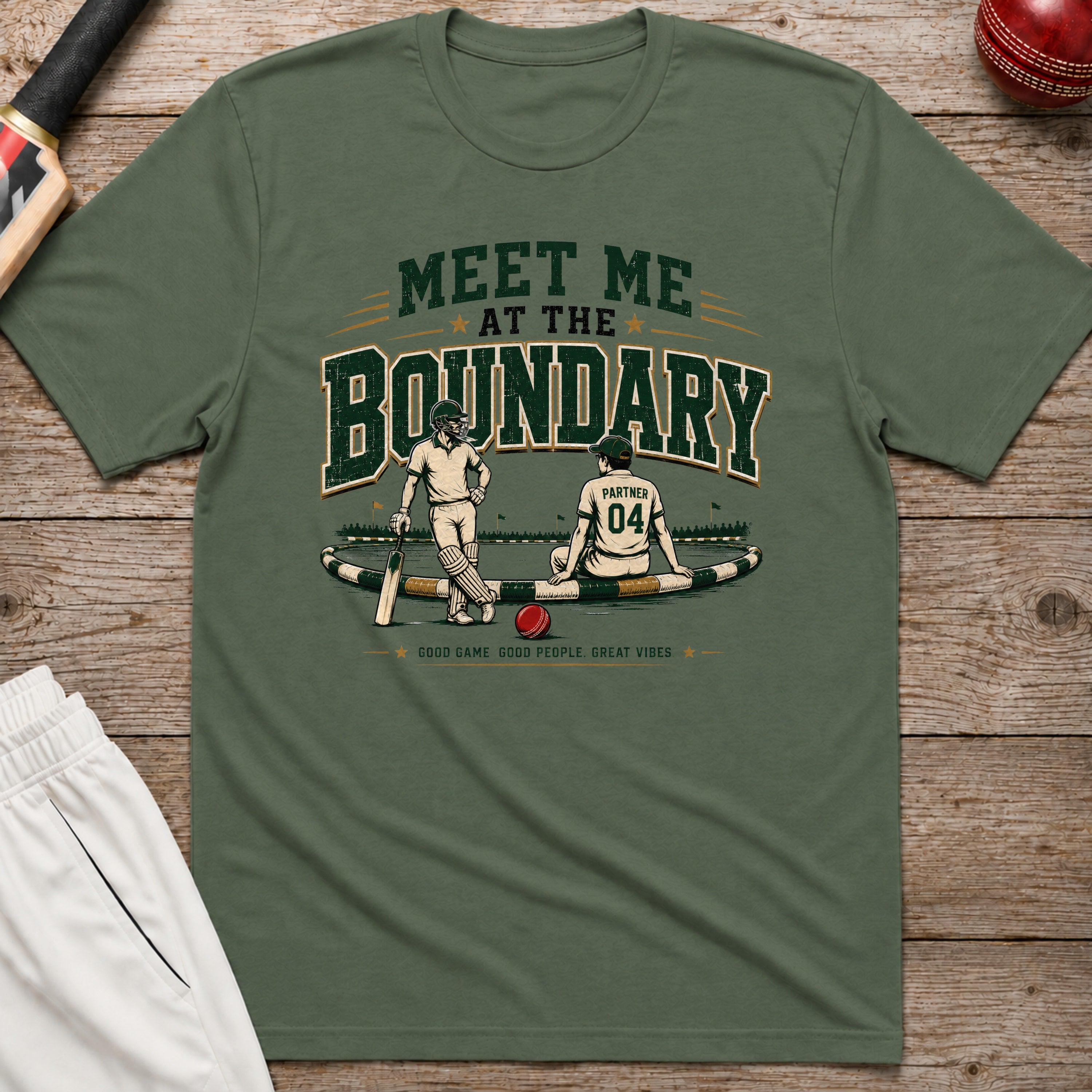 Meet Me At The Boundary T-Shirt - Military Green