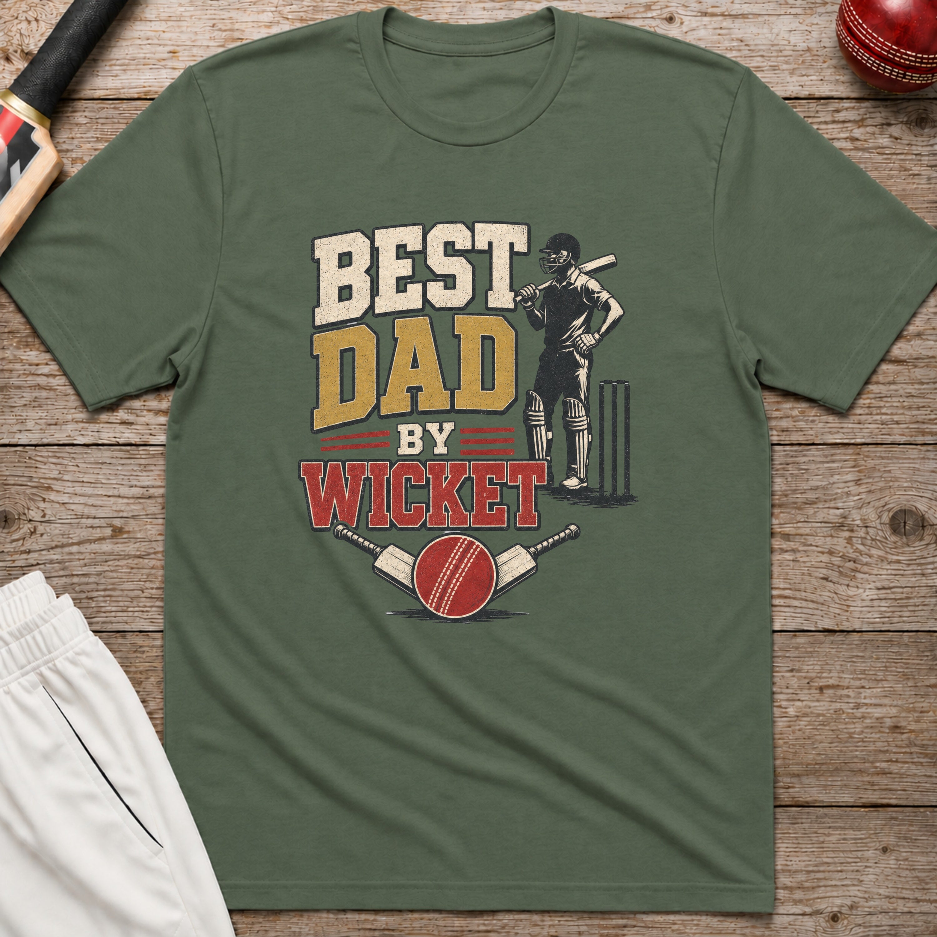 Best Dad By Wicket T-Shirt - Military Green