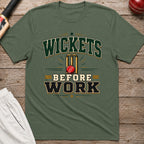 Wickets Before Work T-Shirt - Military Green