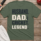 Husband Dad Cricket Legend T-Shirt - Military Green