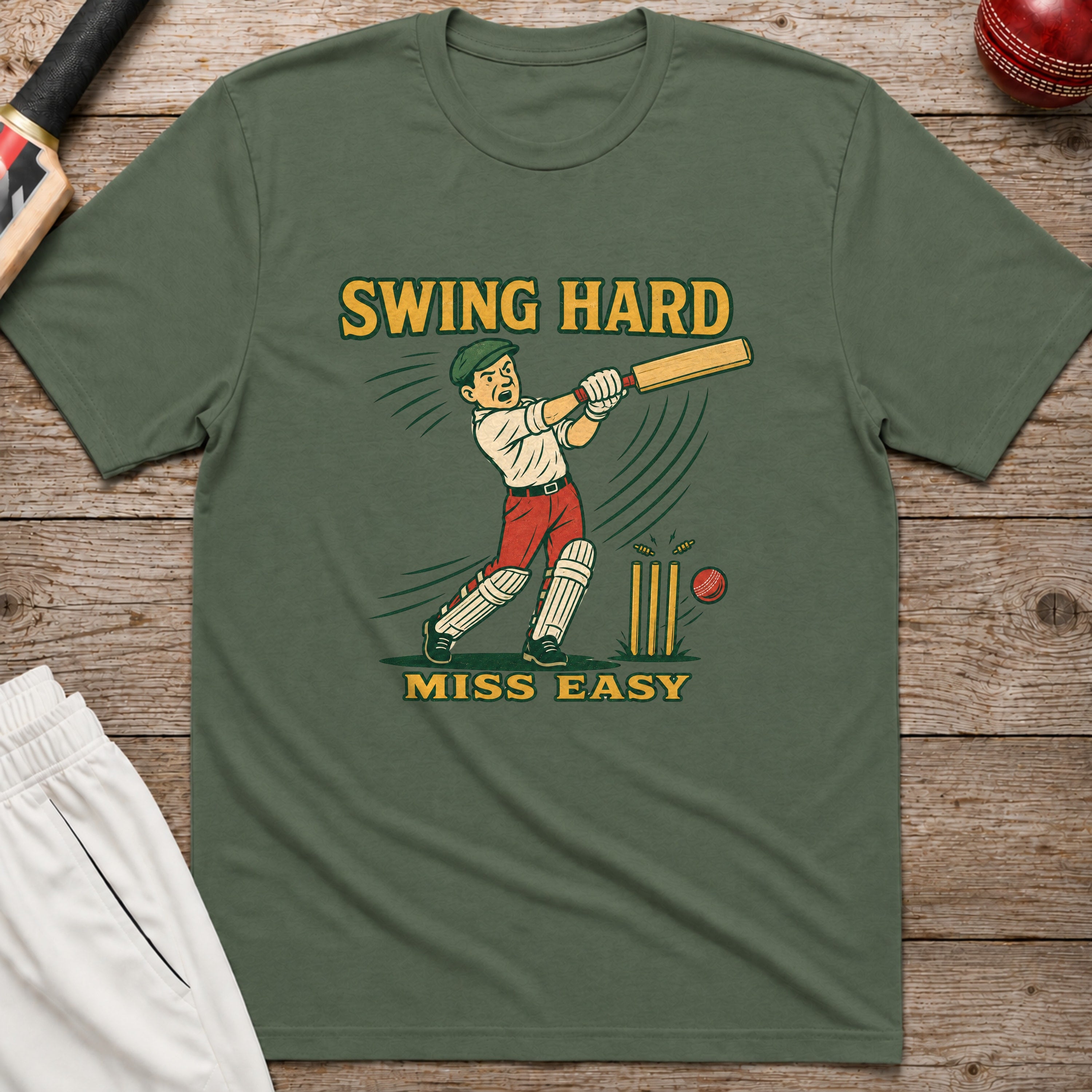 Swing Hard Miss Easy T-Shirt - Military Green