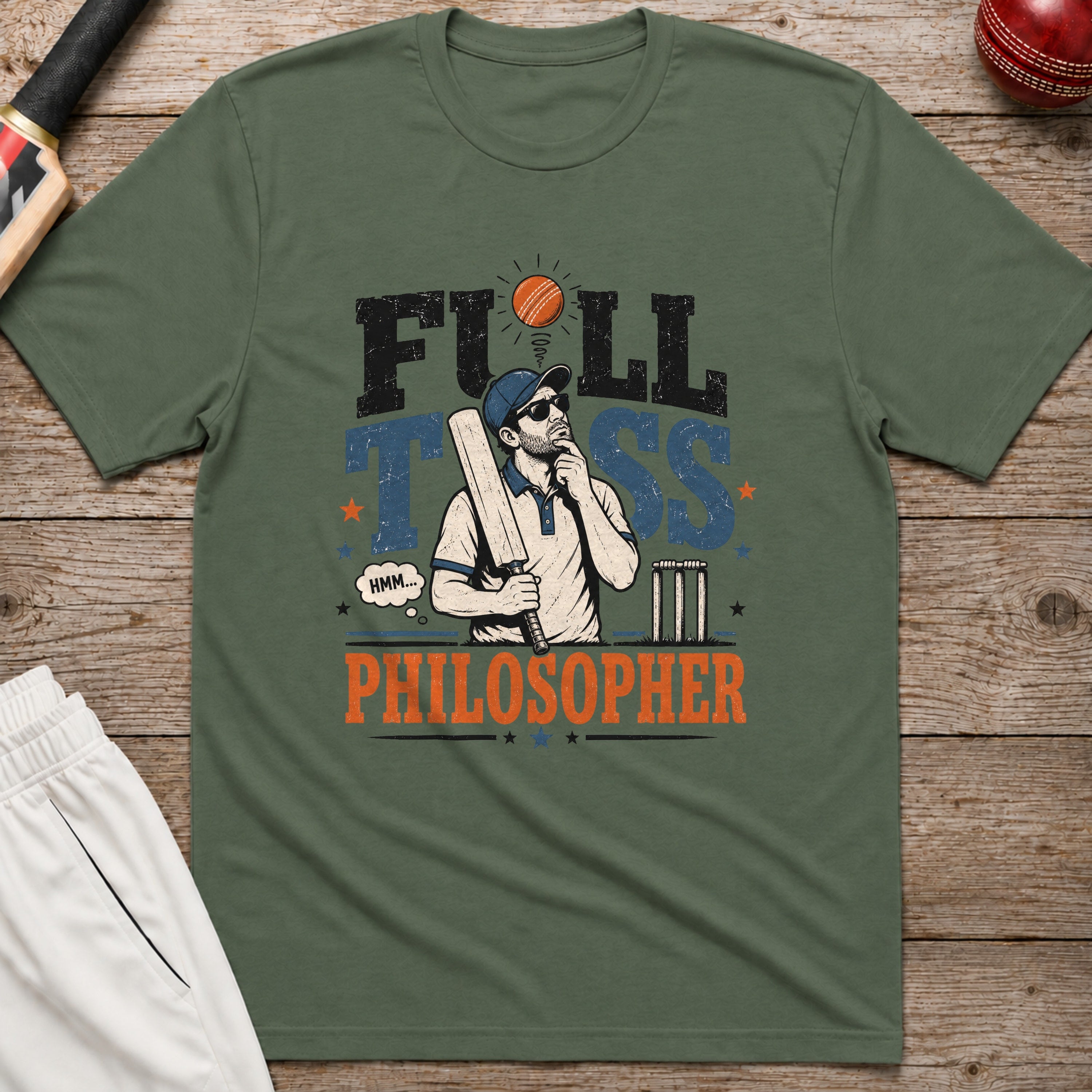 Full Toss Philosopher T-Shirt - Military Green