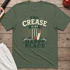 The Crease Is My Happy Place T-Shirt - Military Green