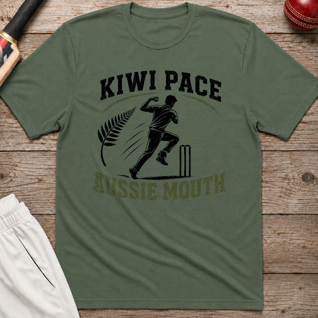 Kiwi Pace Aussie Mouth T-Shirt - Military Green