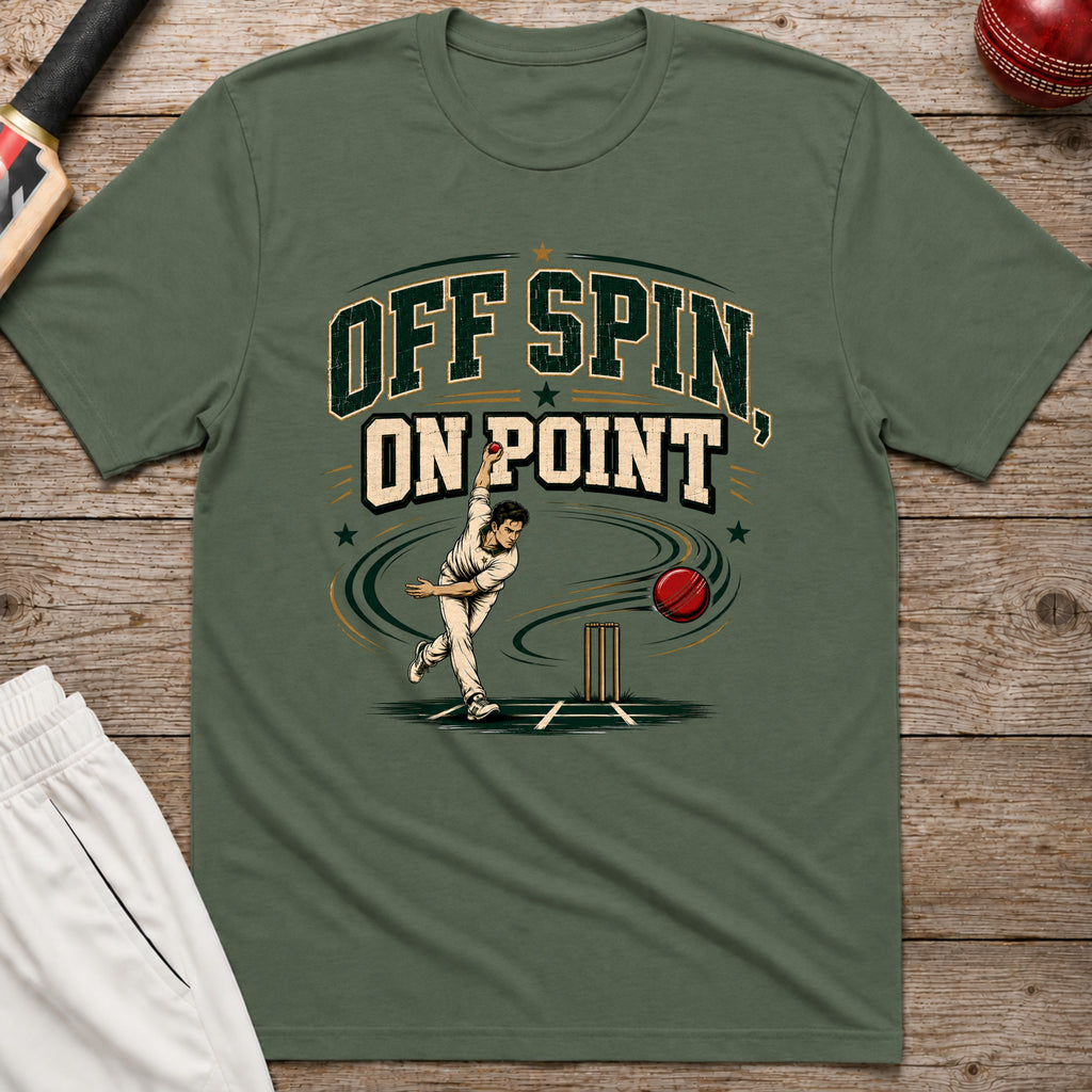 Off Spin On Point T-Shirt - Military Green