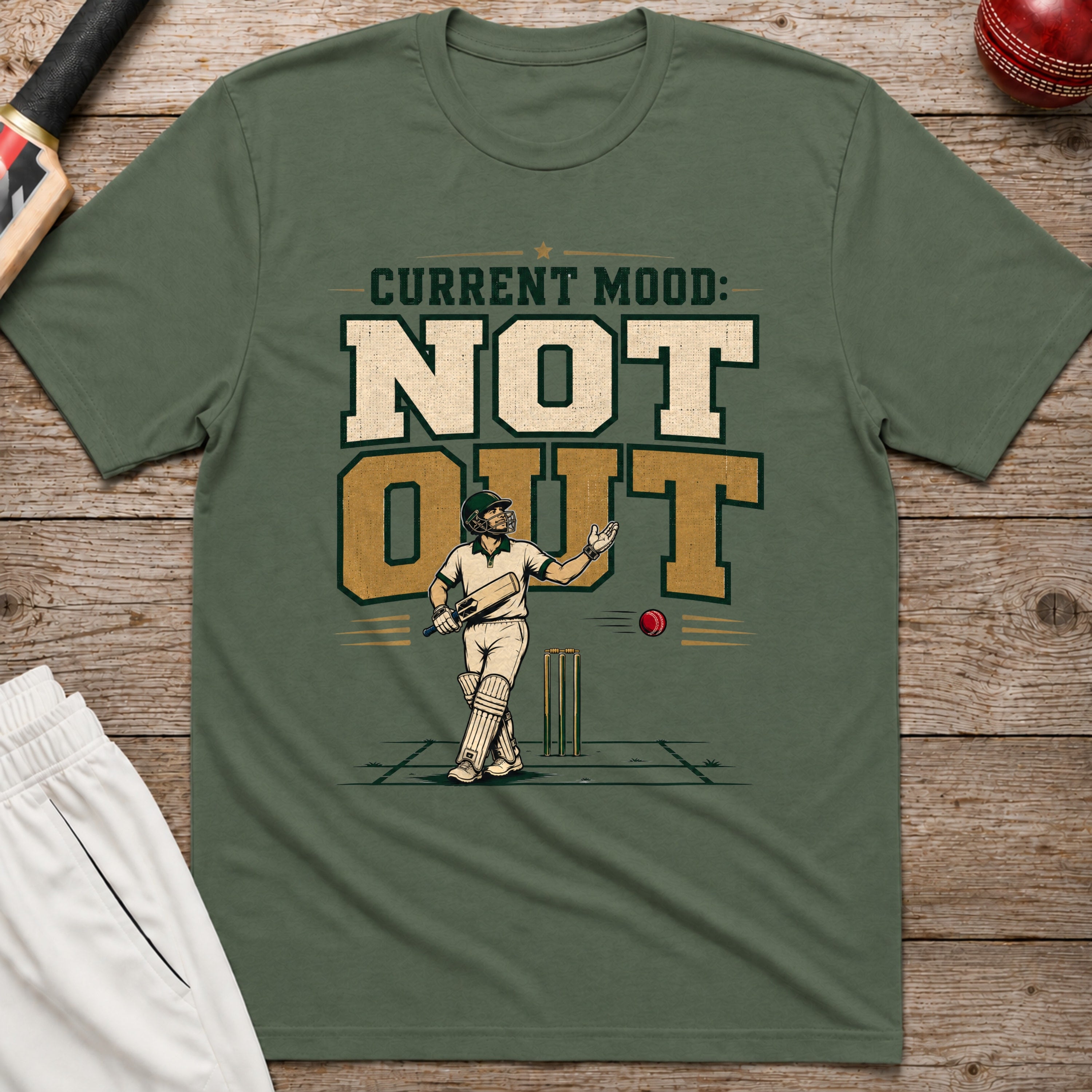 Current Mood Not Out T-Shirt - Military Green