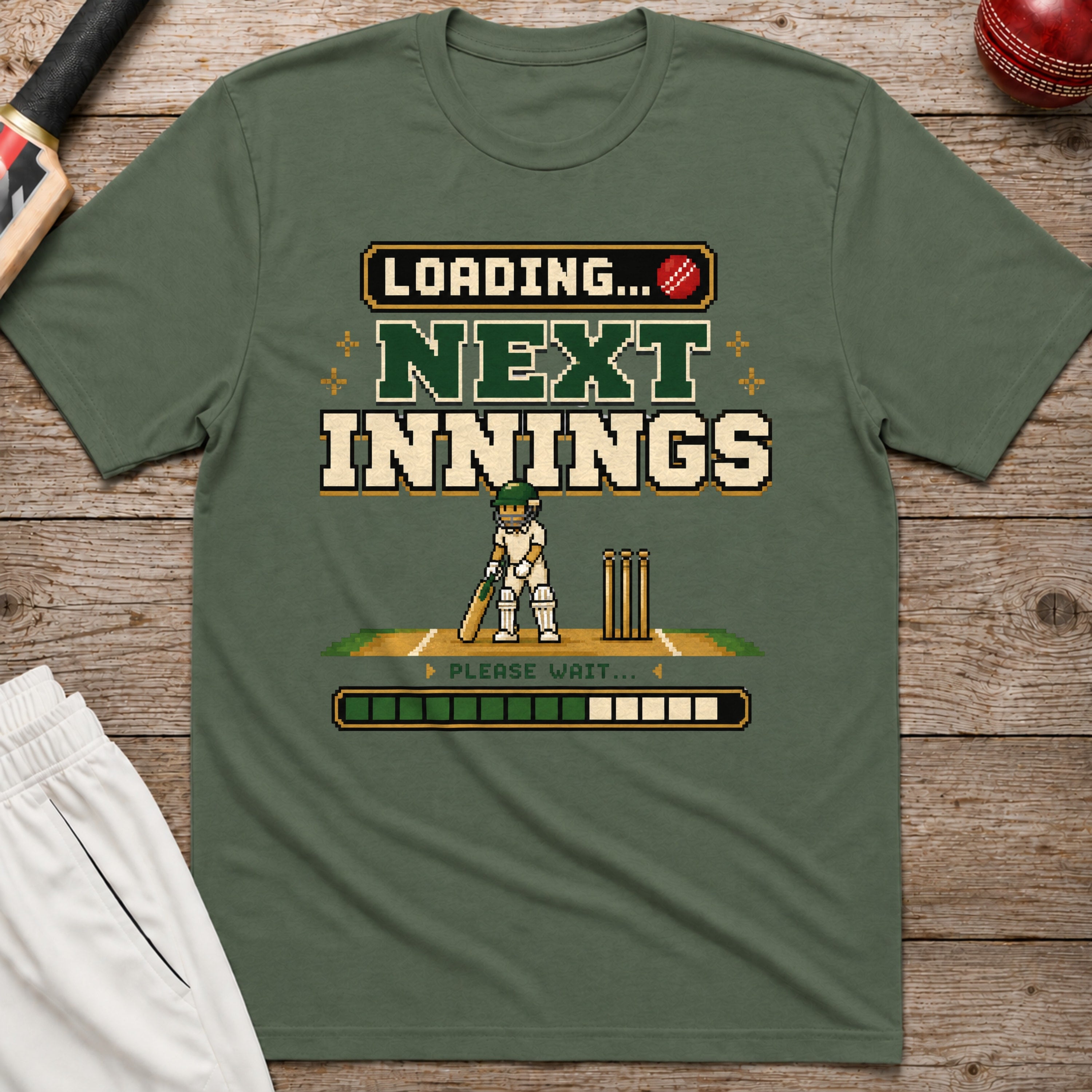 Loading Next Innings T-Shirt - Military Green