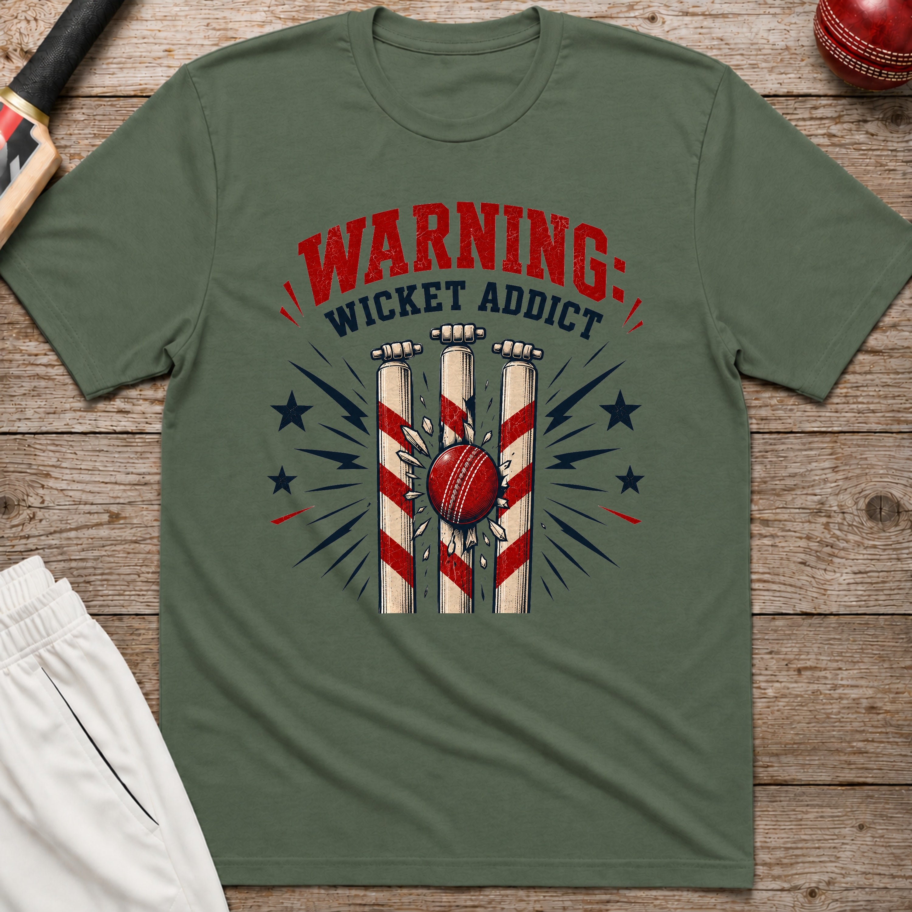 Wicket Addict T-Shirt - Military Green