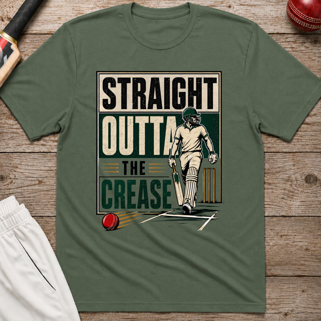 Straight Outta The Crease T-Shirt - Military Green