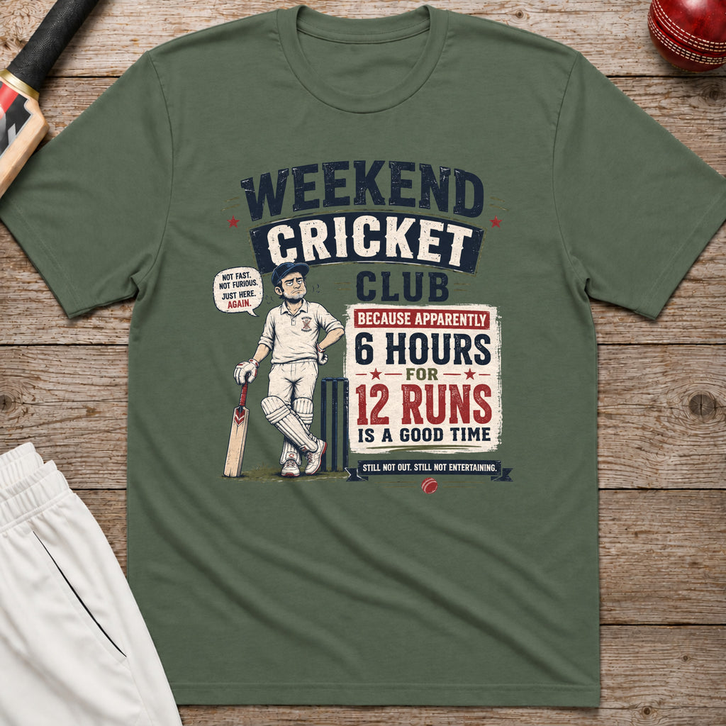Weekend Cricket Club T-Shirt - Military Green