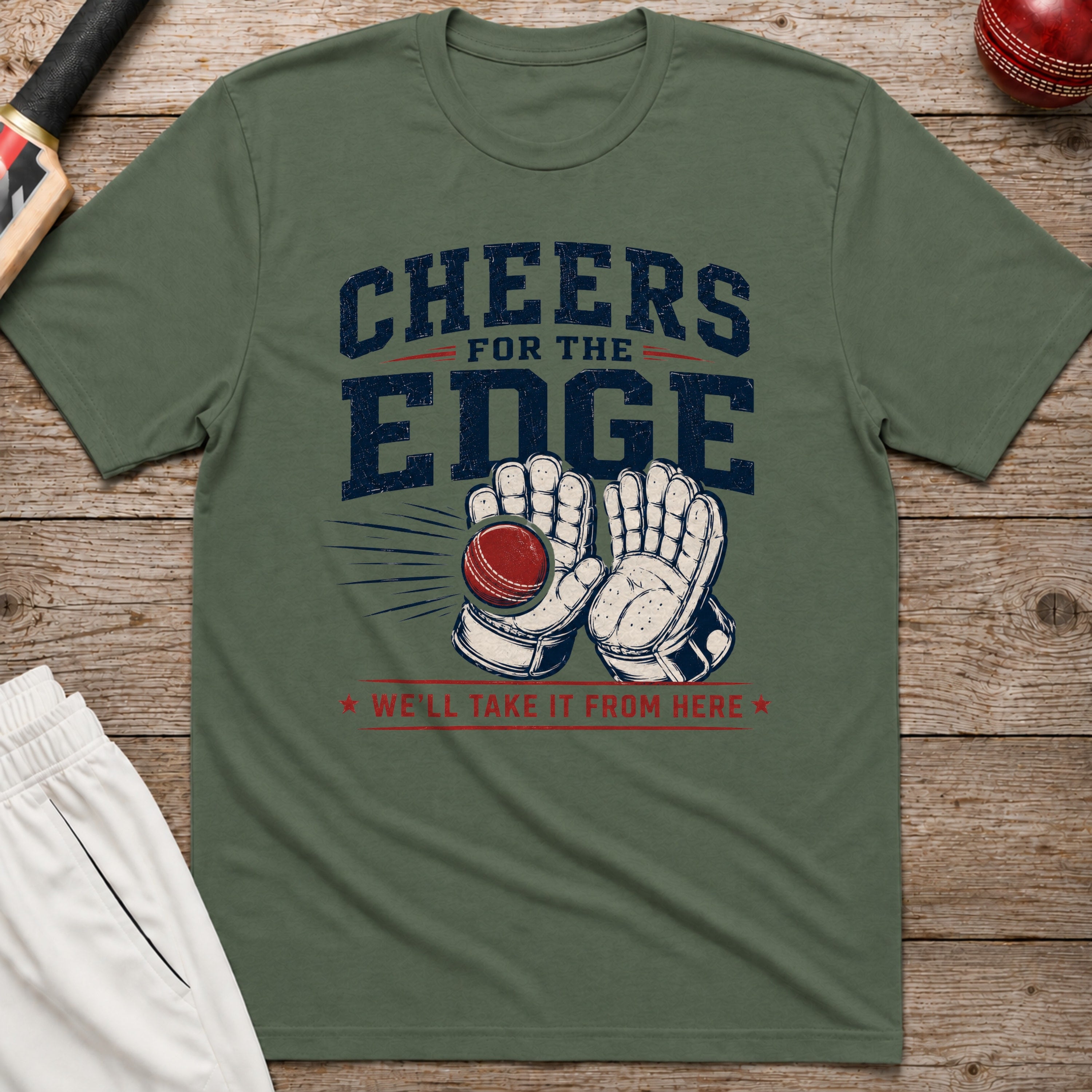 Cheers For The Edge T-Shirt - Military Green