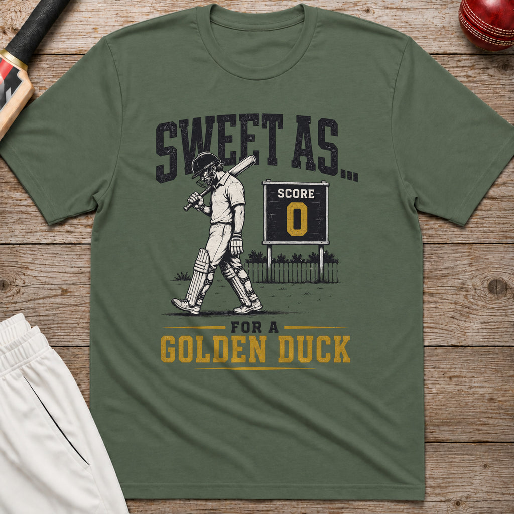 Sweet As For A Golden Duck T-Shirt - Military Green