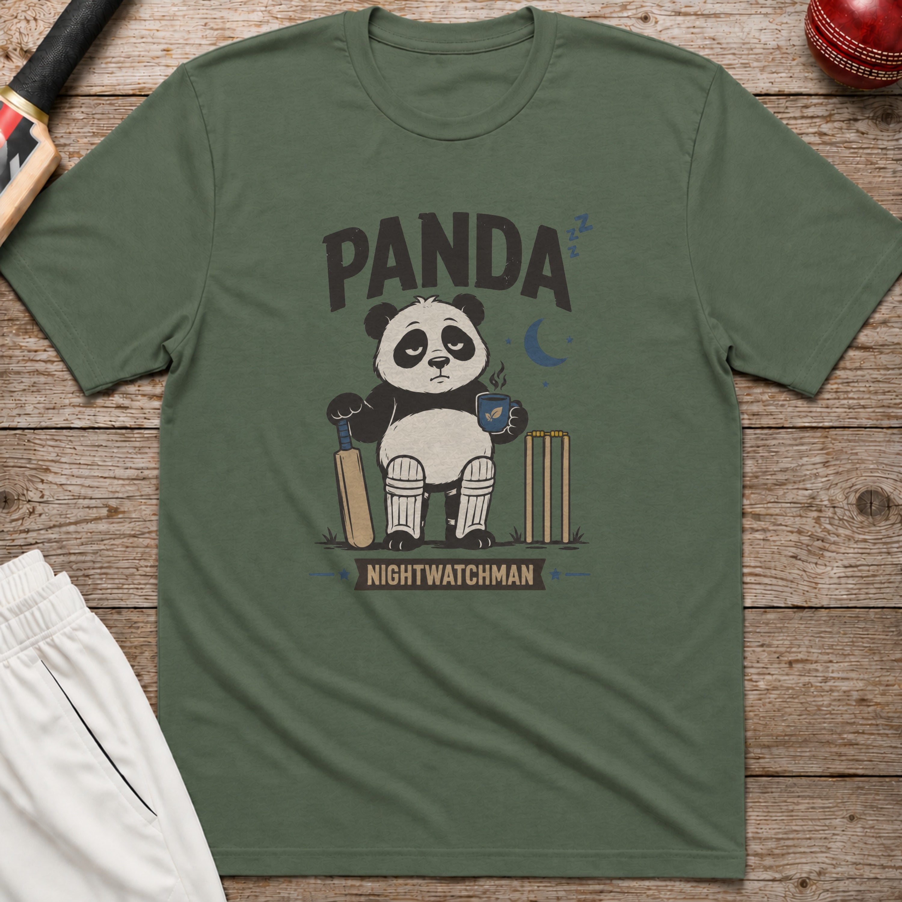 Panda Nightwatchman T-Shirt - Military Green