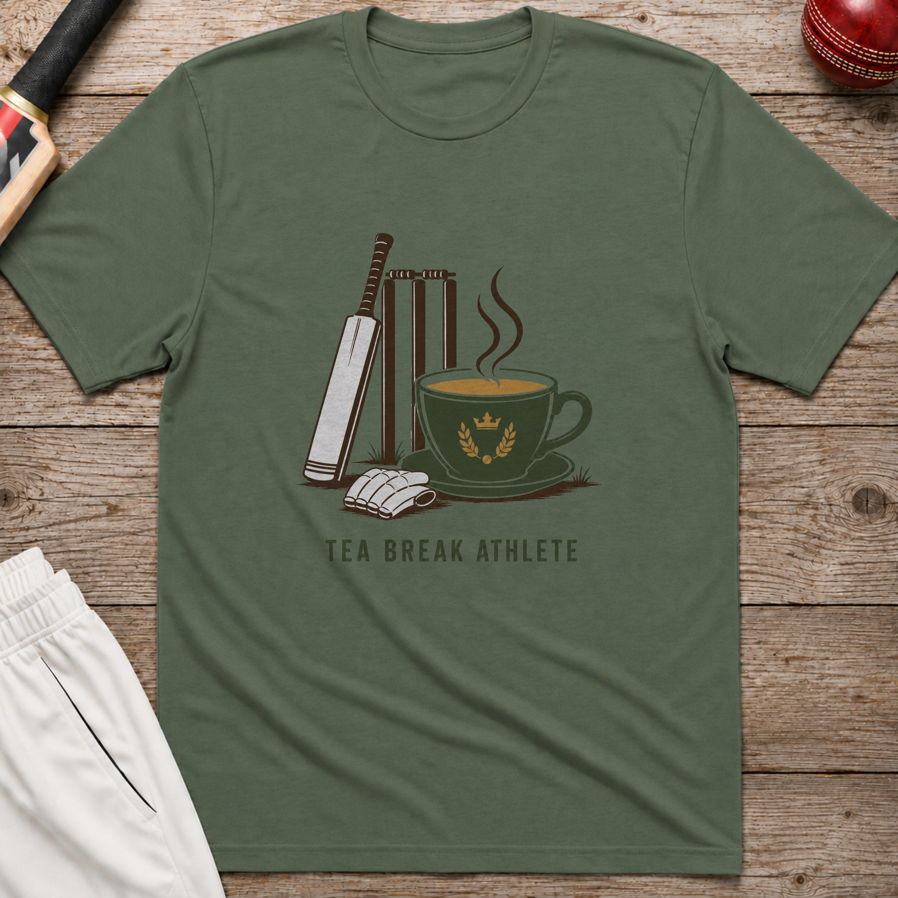Tea Break Athlete T-Shirt - Military Green
