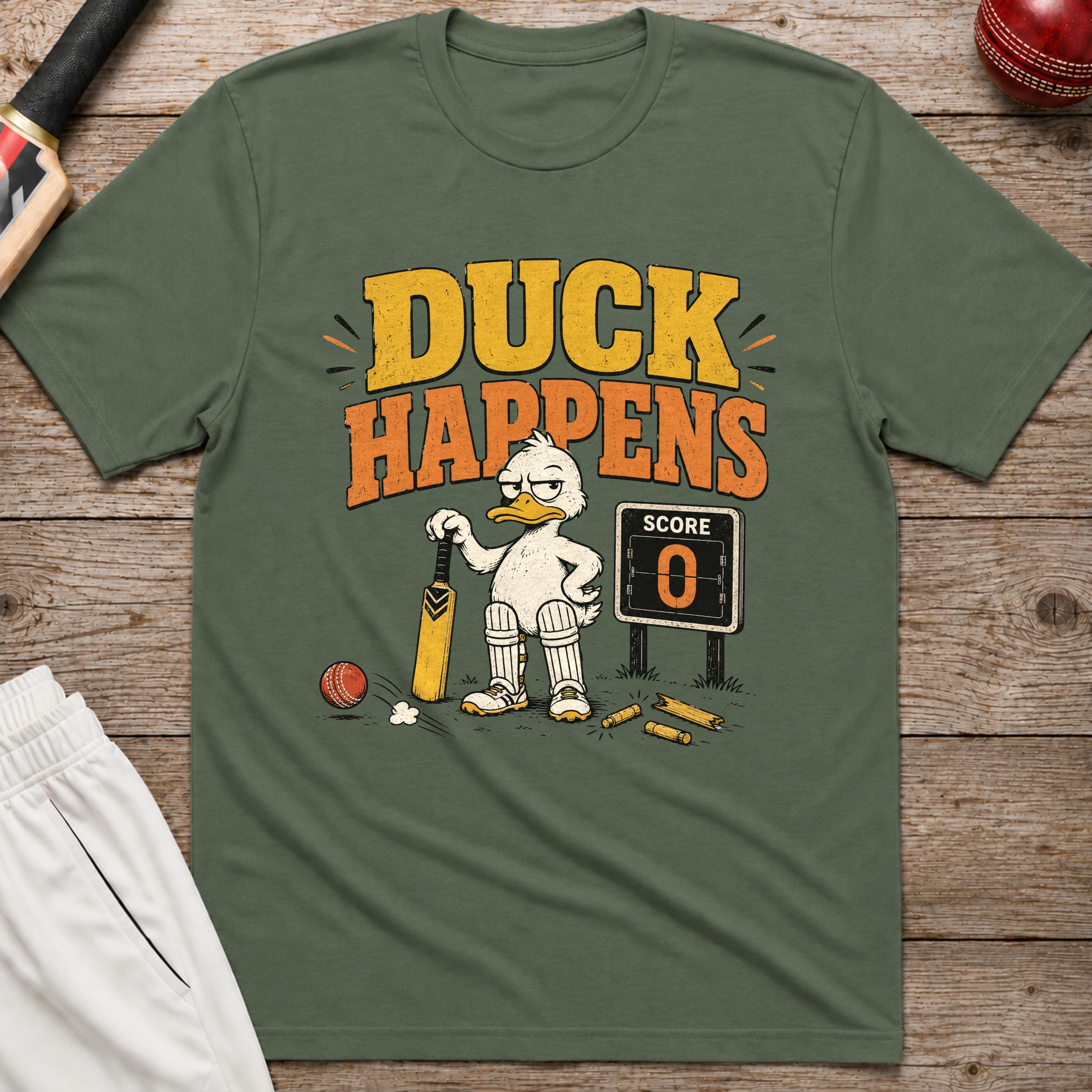 Duck Happens T-Shirt - Military Green
